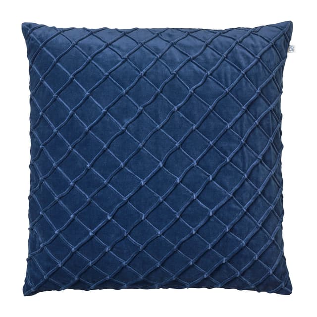 Deva Kissenbezug Samt Blau 50x50