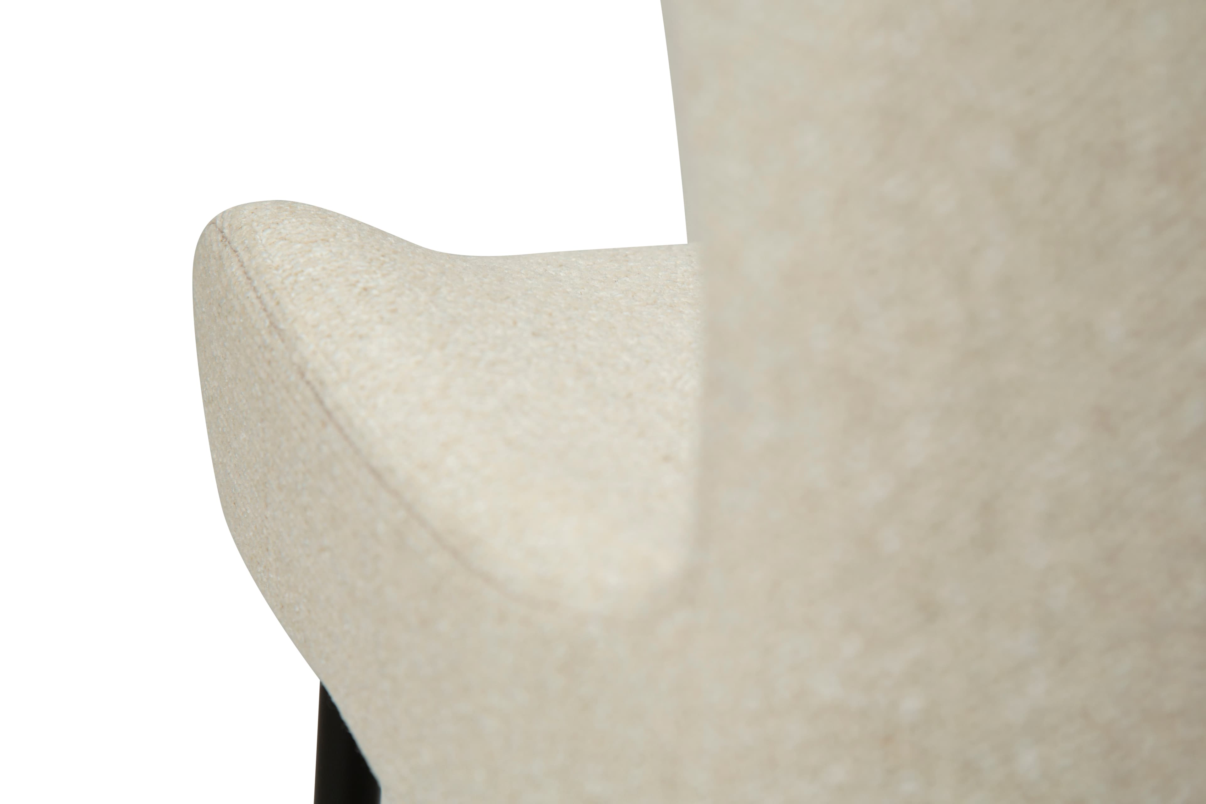 Glam Esszimmerstuhl Boucle Hellbeige/Schwarz