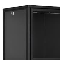 Neah Vitrine Schrank Schwarz 180cm