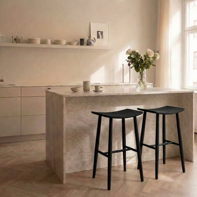 Charlie Bar Stool Black Stained Oak