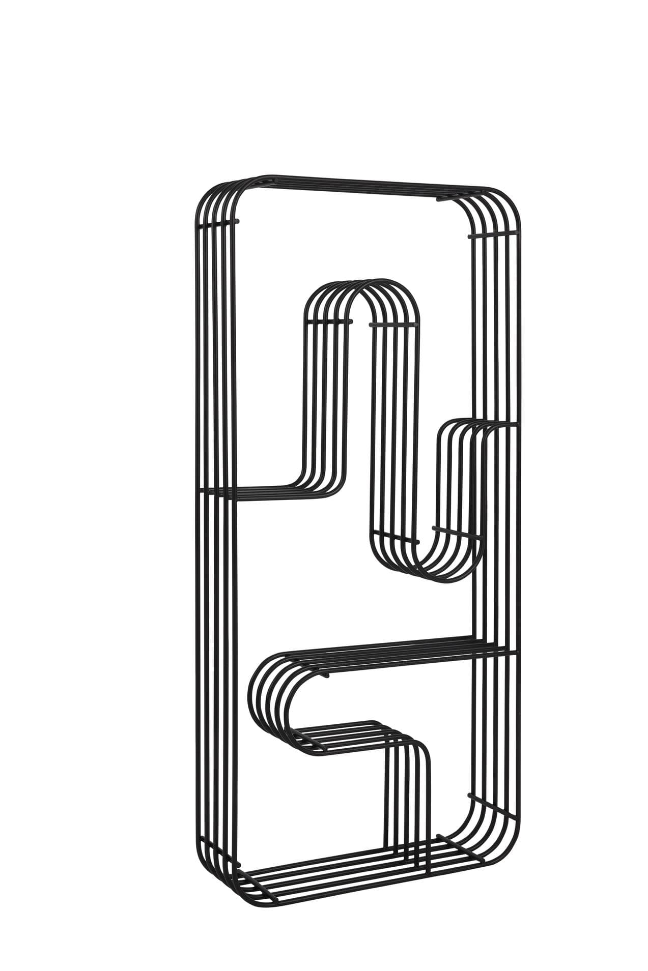 Curva Display Rectangular Wall Shelf Black