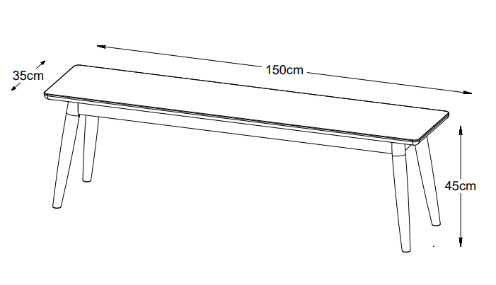 Sofia Bank Natural Oak 150cm