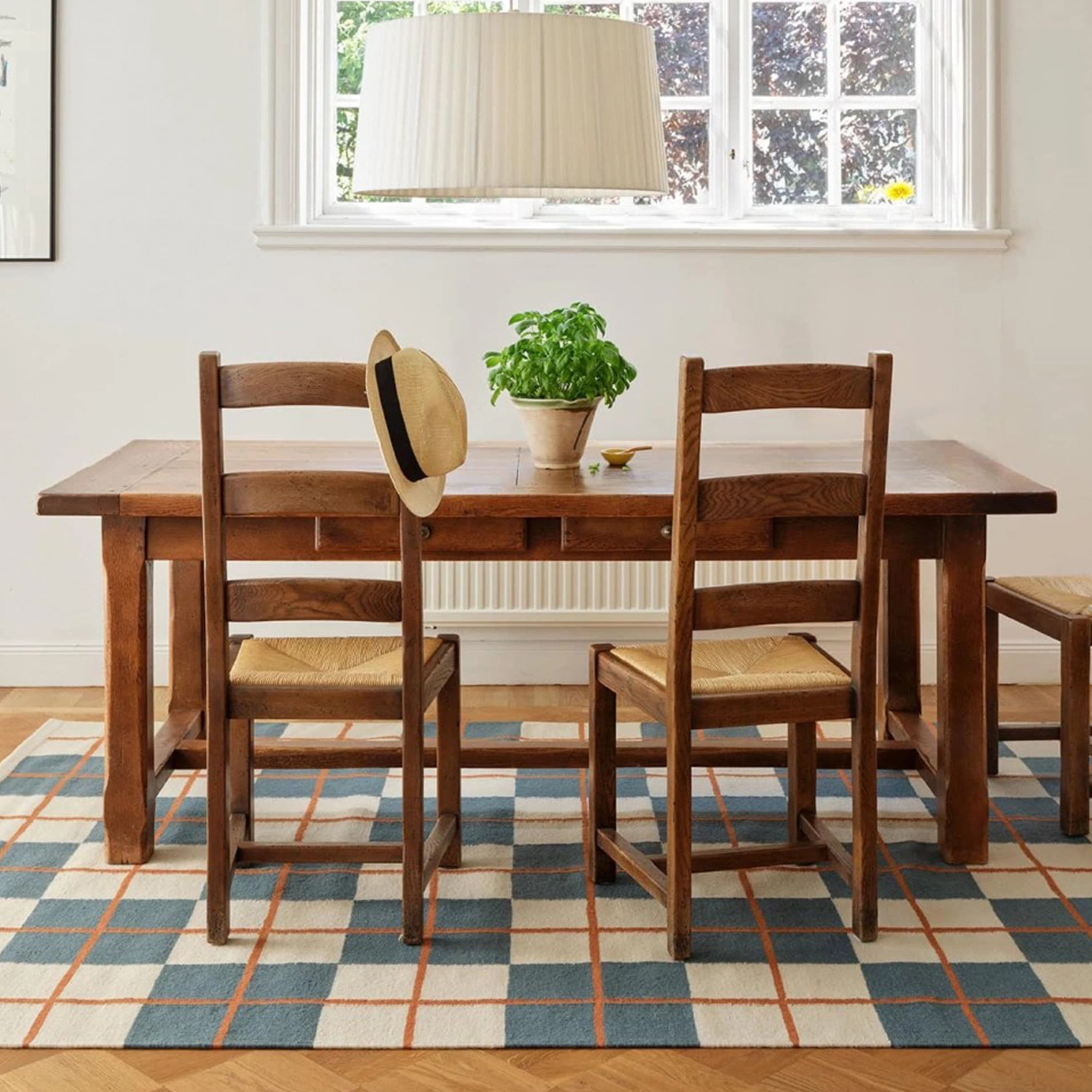 Haveli Wollteppich Heaven Blau/Hellkhaki/Rost 180x270 cm