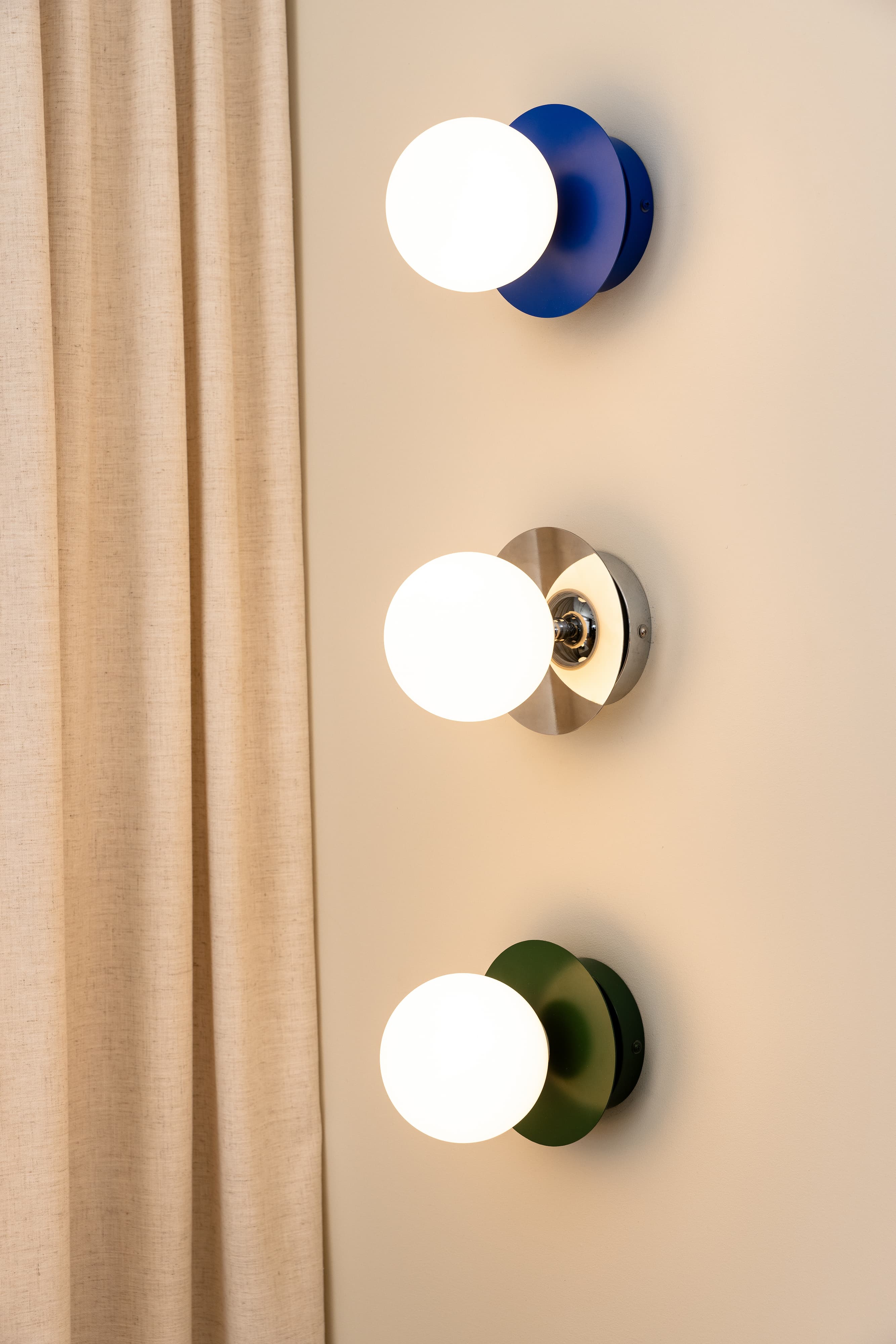 Art Deco Wall Lamp/Ceiling Light Chrome/White Ø16