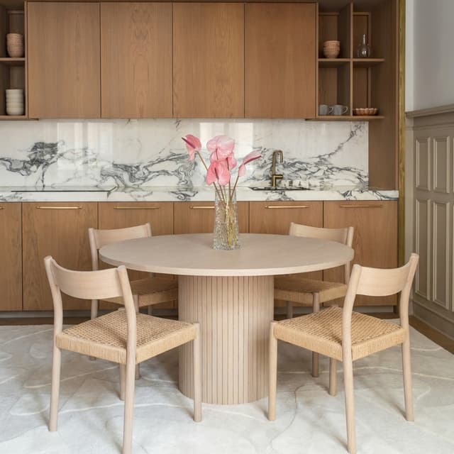 Bauer Dining Table White Oiled Oak Ø130+50