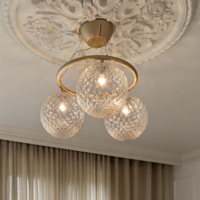 Miira 3 Circular ceiling lamp Brass/Optic Clear
