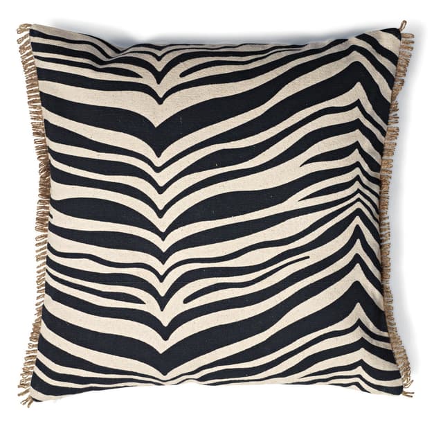 Zebra Zierkissen Schwarz 50x50
