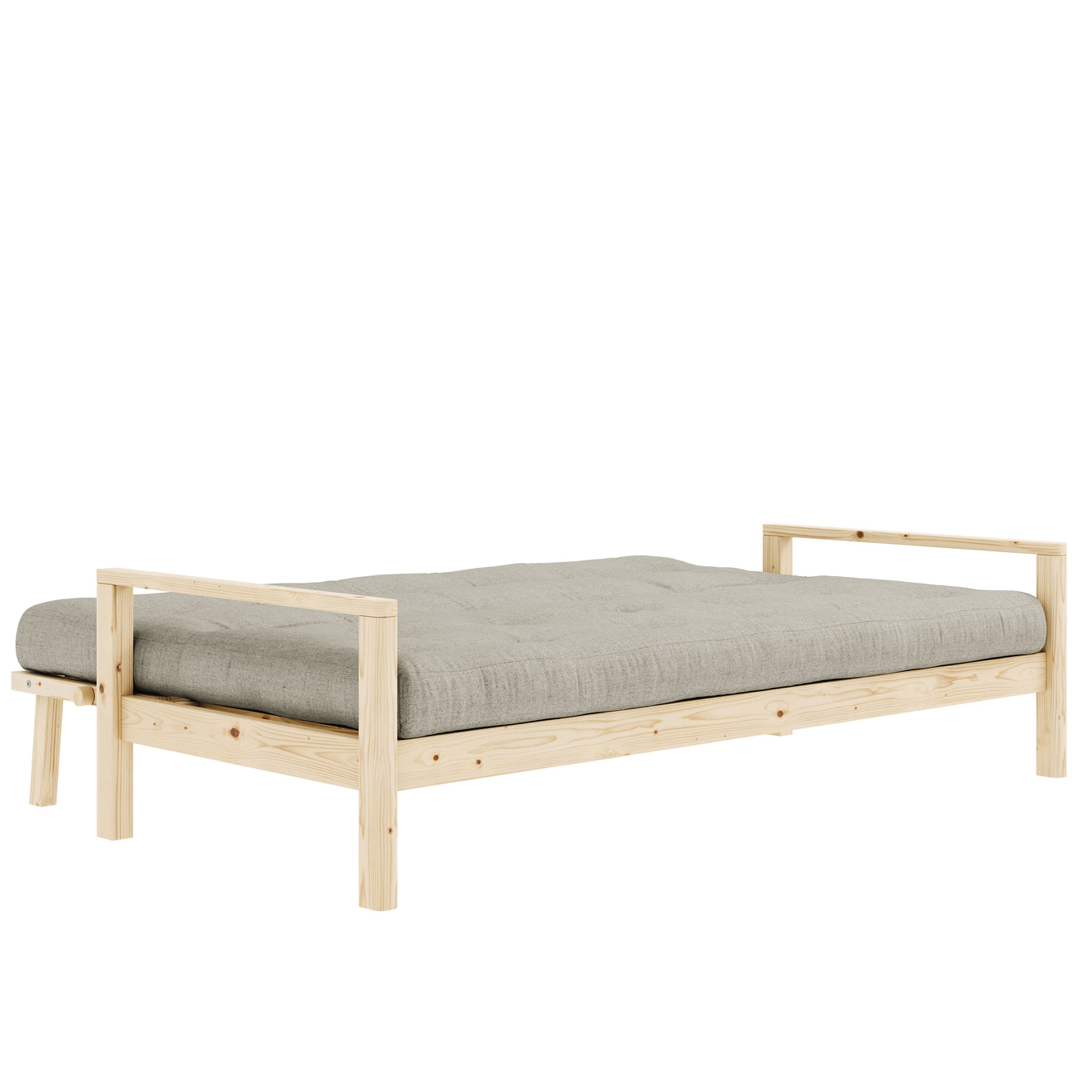 Knob Sofa Bed Natural/Linen 190cm