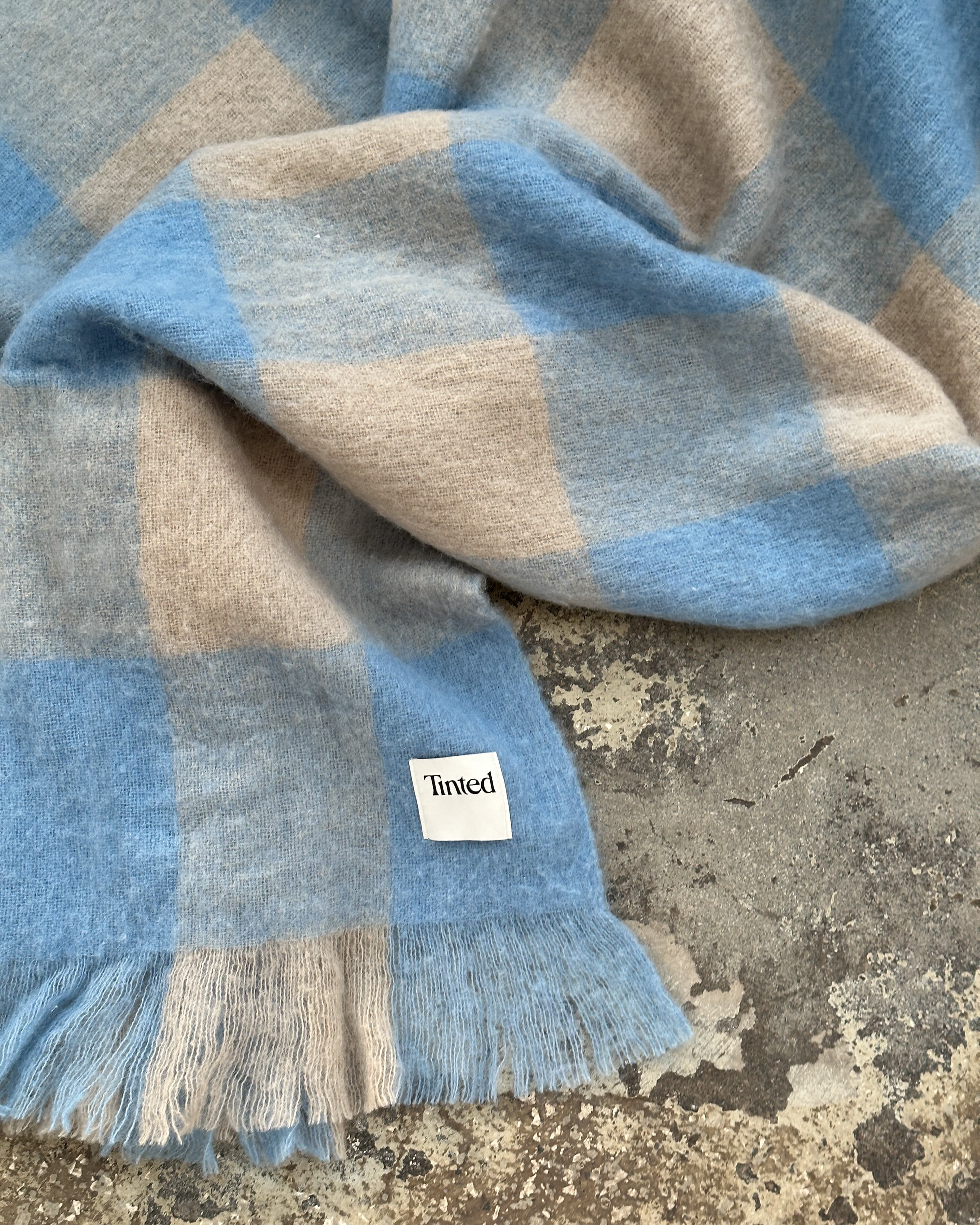 Ahlblom Wollteppich Beige/Blau 130x170