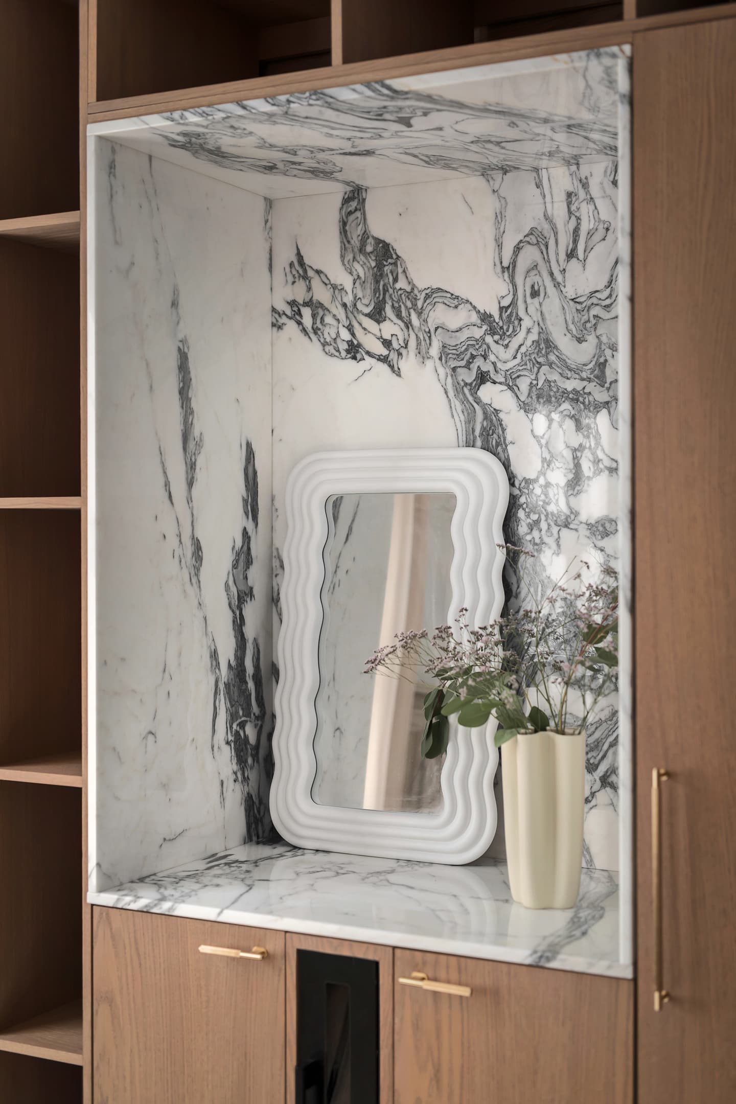 Wave Spegel Matt Vit 80x50