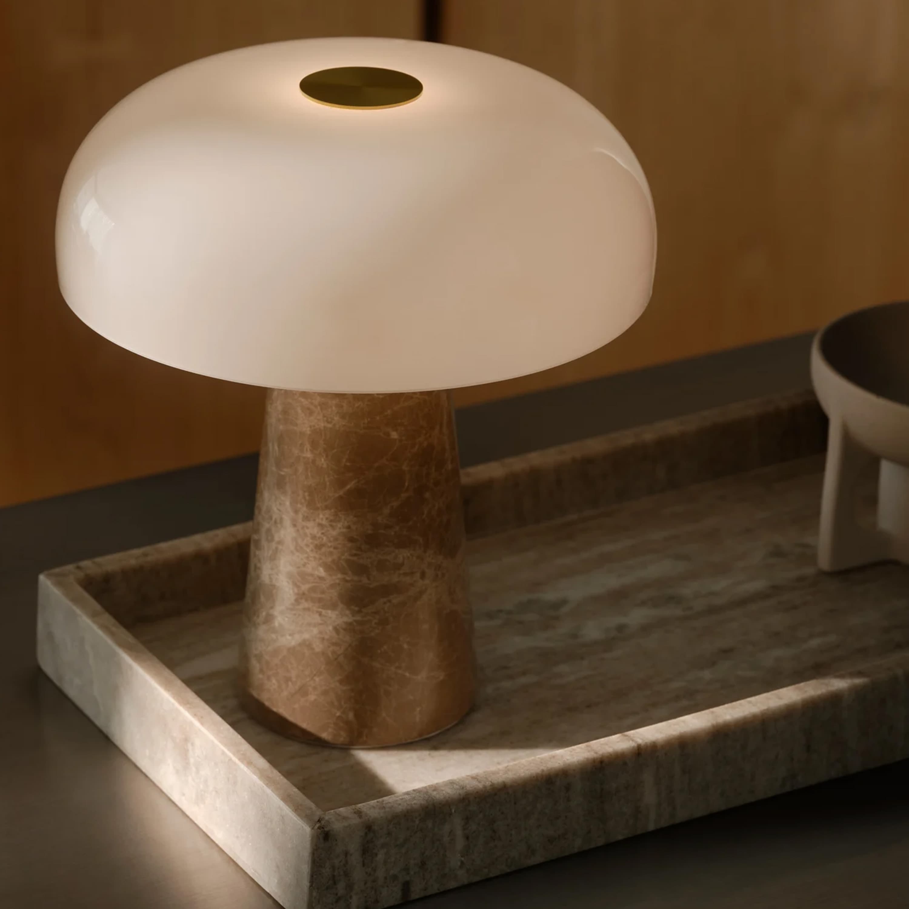 Glossy Mini Tischlampe Beige 24cm