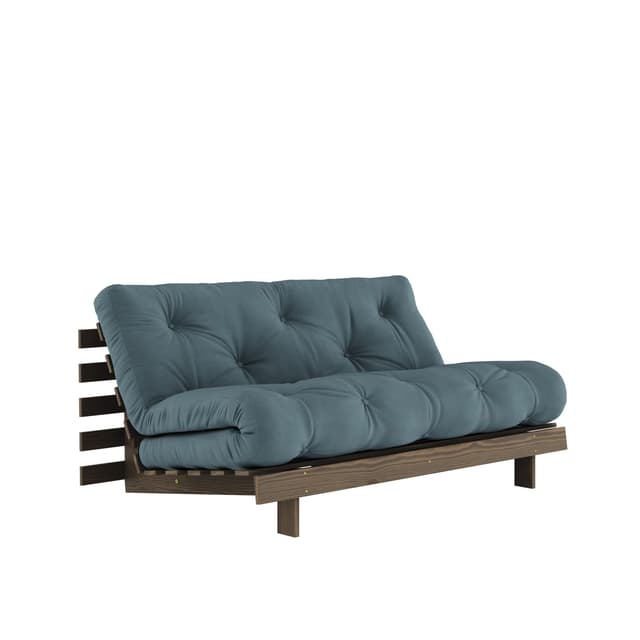 Roots Schlafsofa Braun/Petrolblau 160cm