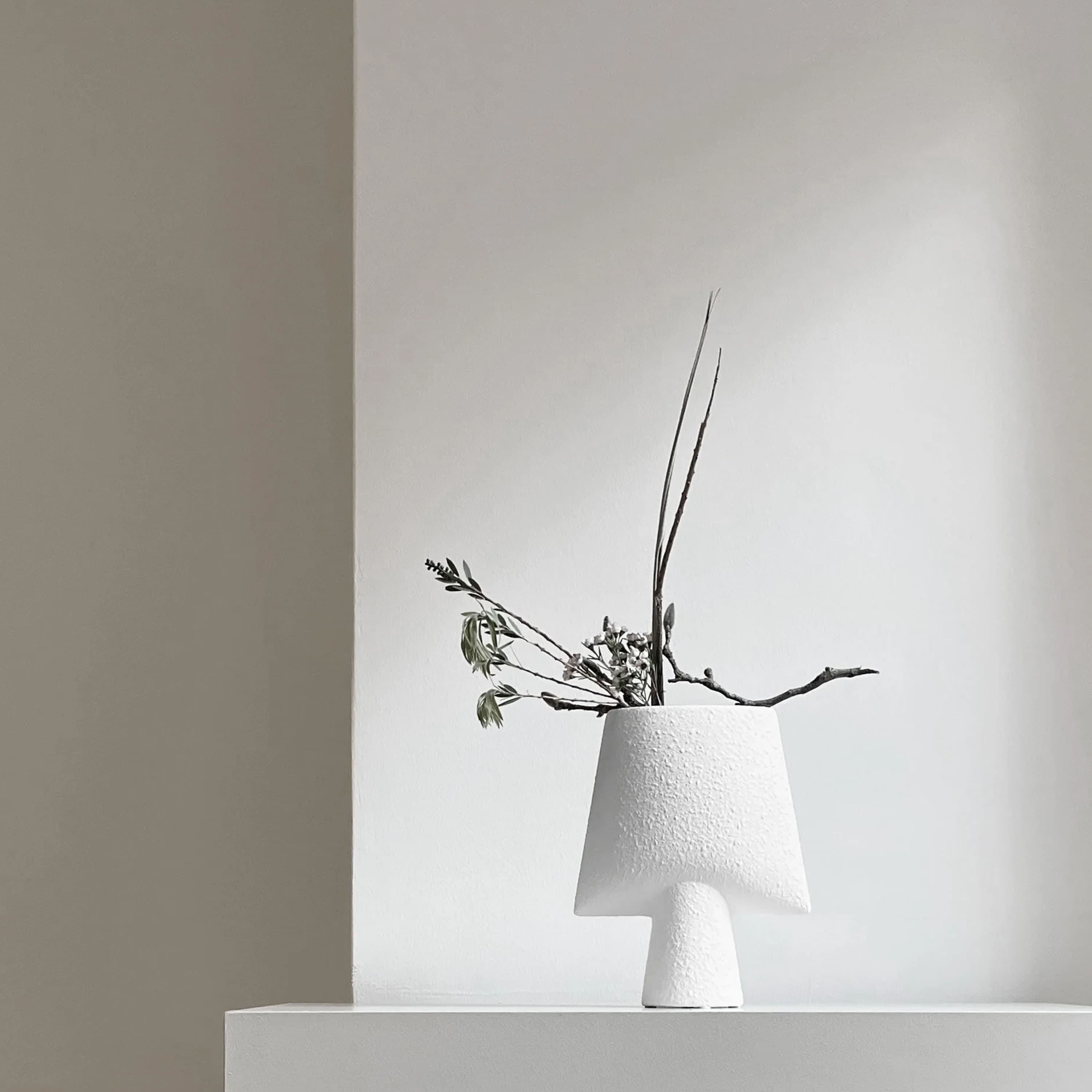 Sphere Vase Square Bubble White Mini