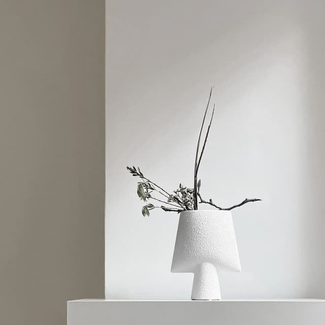 Sphere Vase Square Bubble White Mini