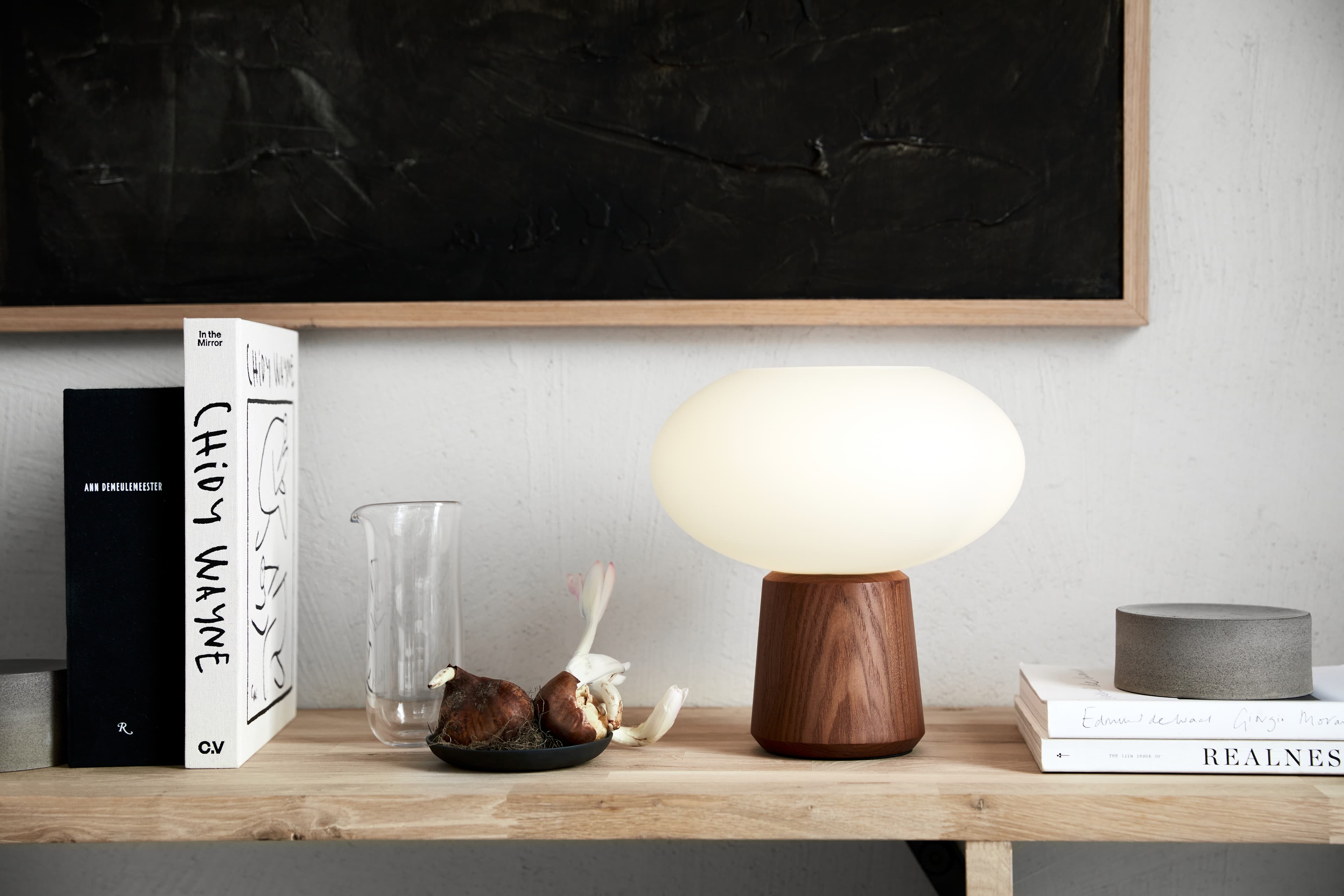 Olivia Table Lamp Dark Ash 27cm