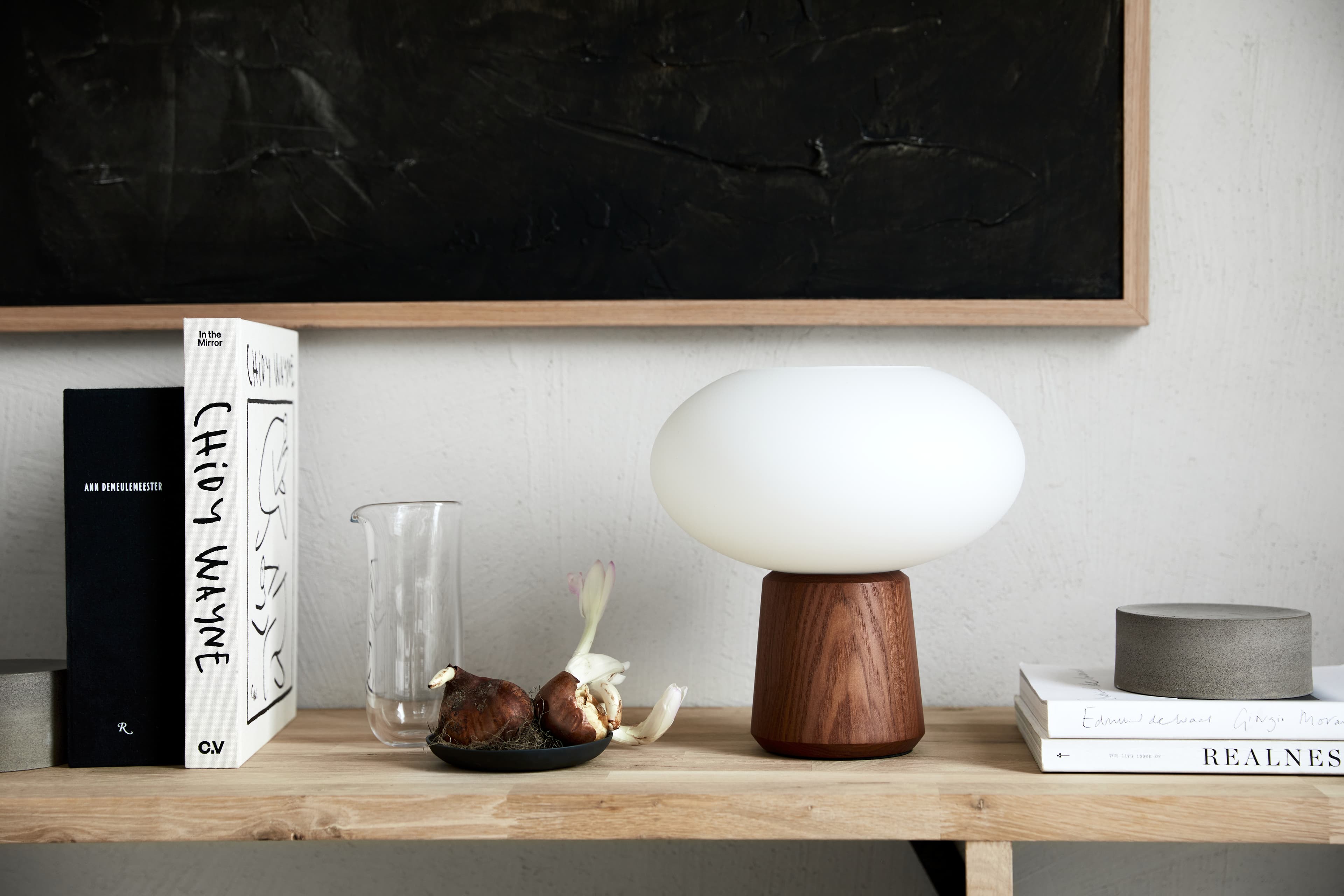 Olivia Table Lamp Dark Ash 27cm