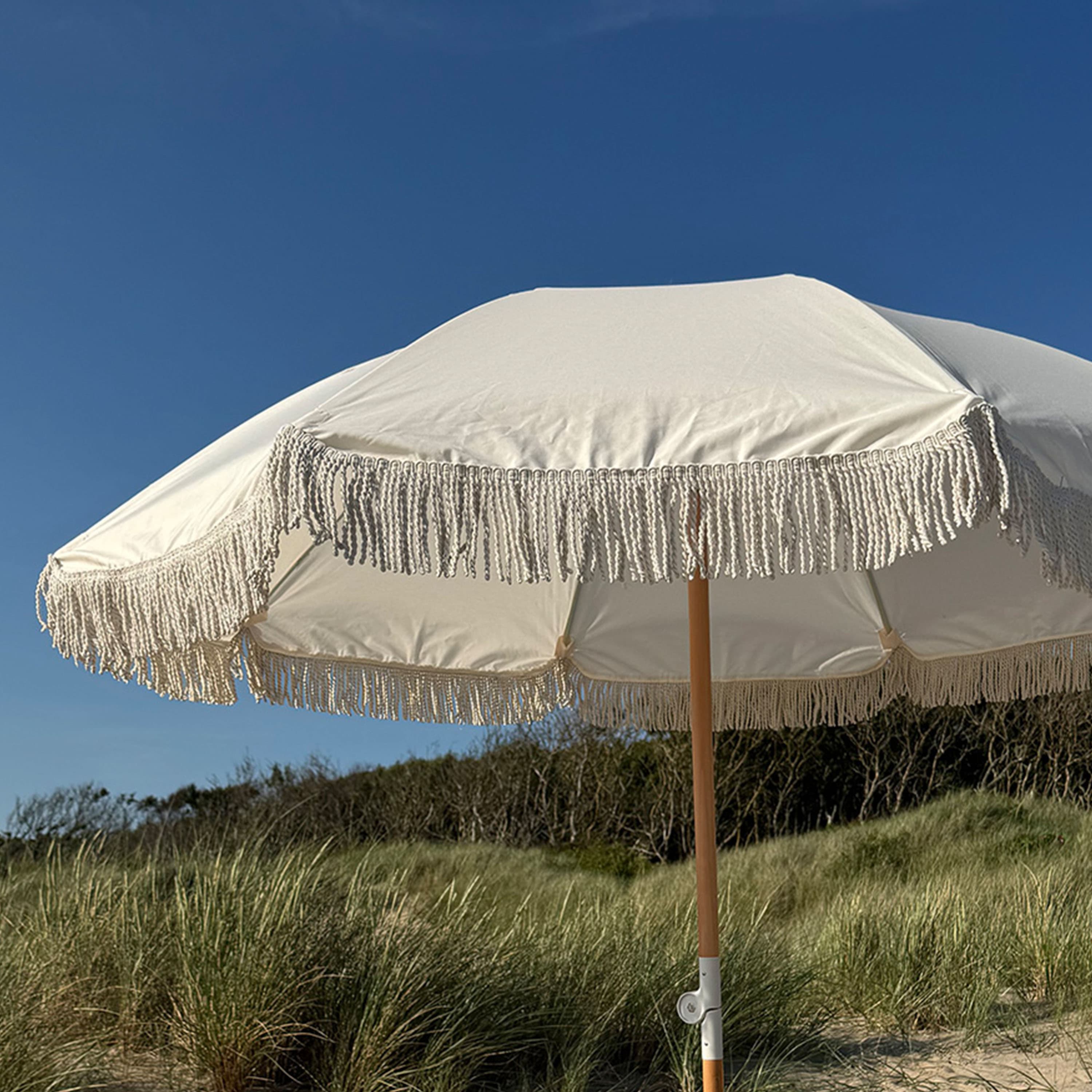 Sonnenschirm Mit Fransen Weiß Ø200