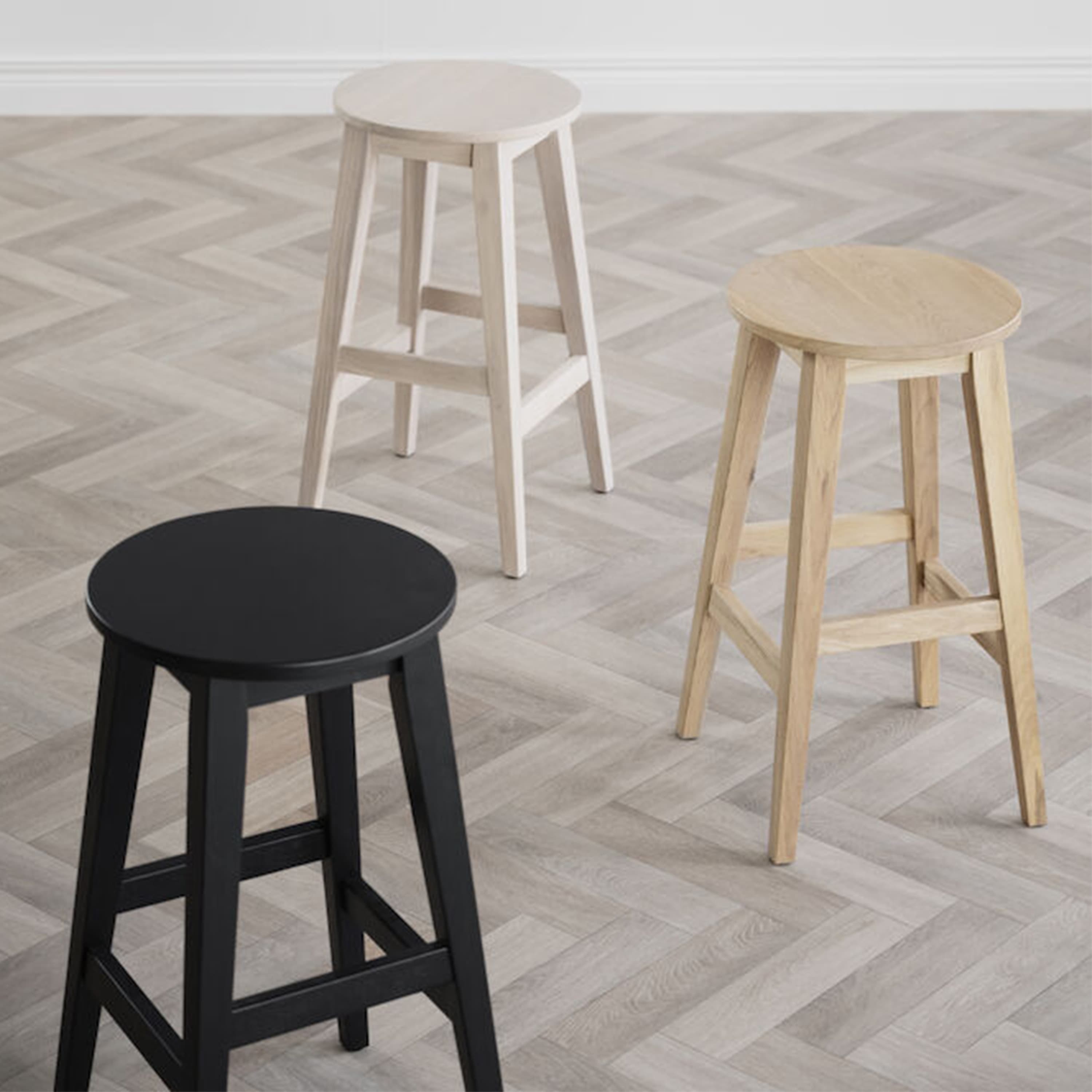 Austin Bar Stool Black Lacquered Oak
