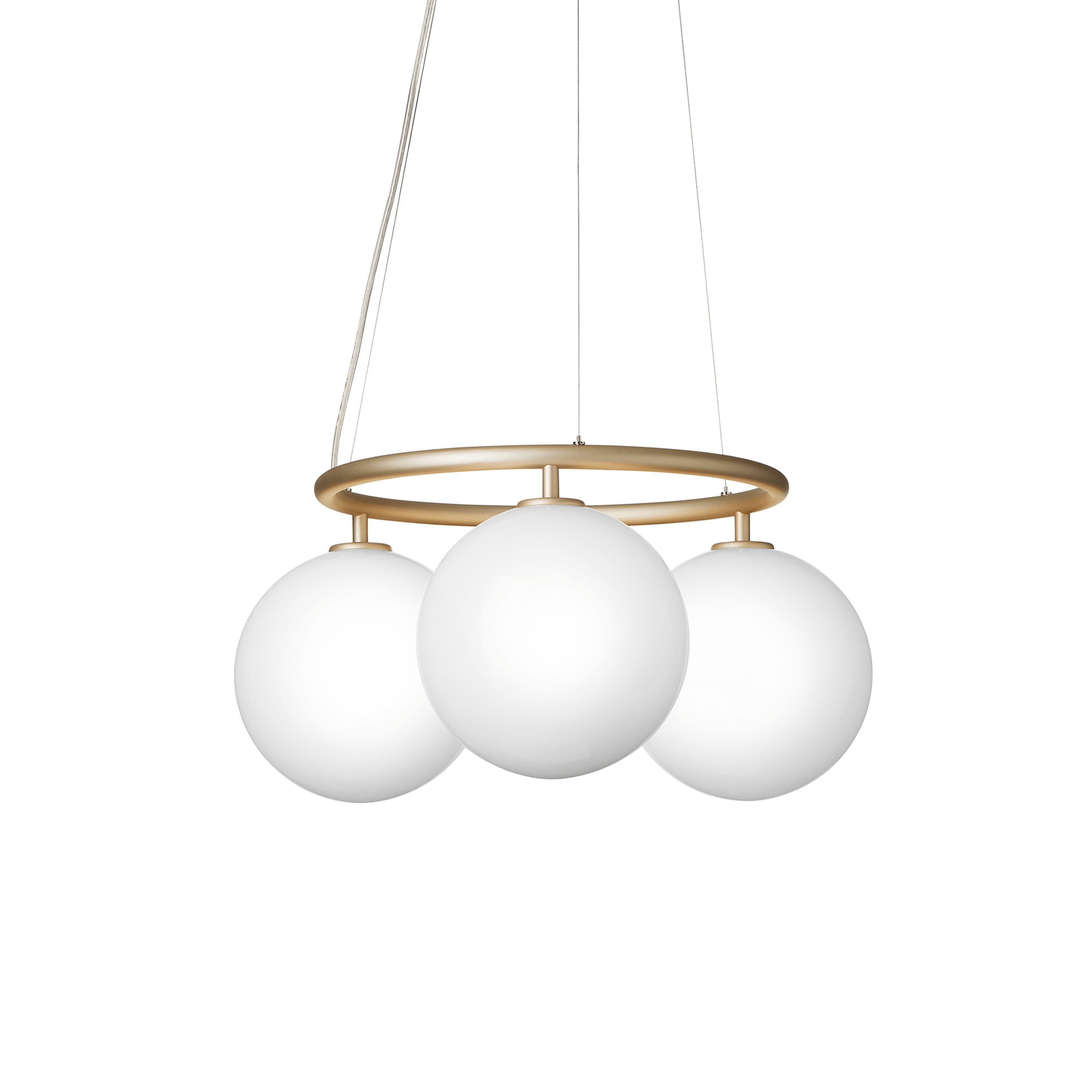 Miira 3 Circular Deckenleuchte Brass/Opal