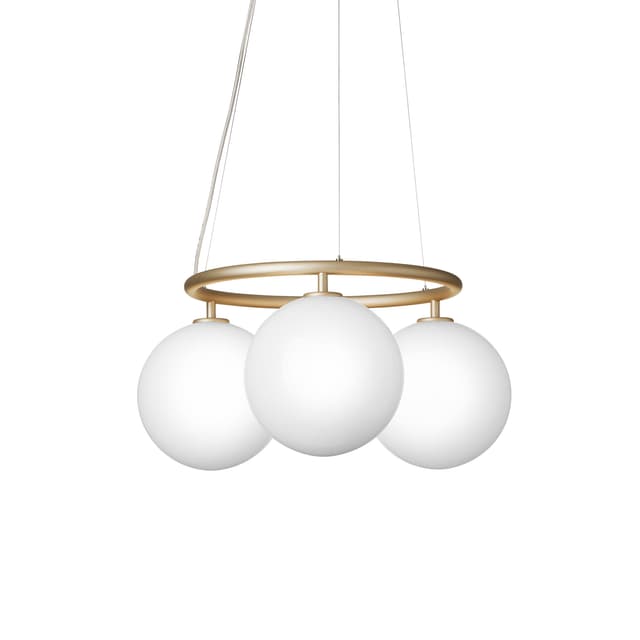 Miira 3 Circular ceiling lamp Brass/Opal