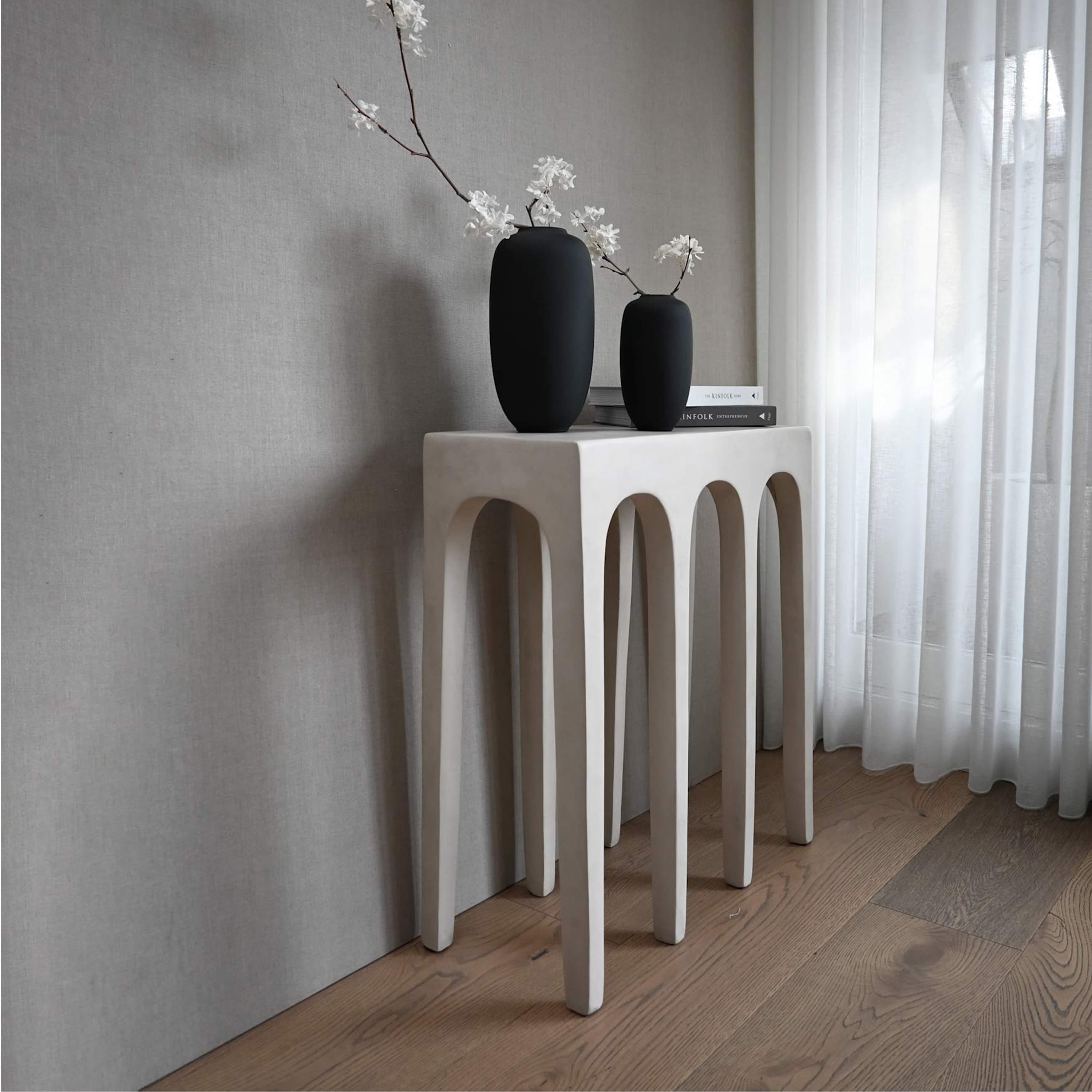Bow Console Table Birch 70cm