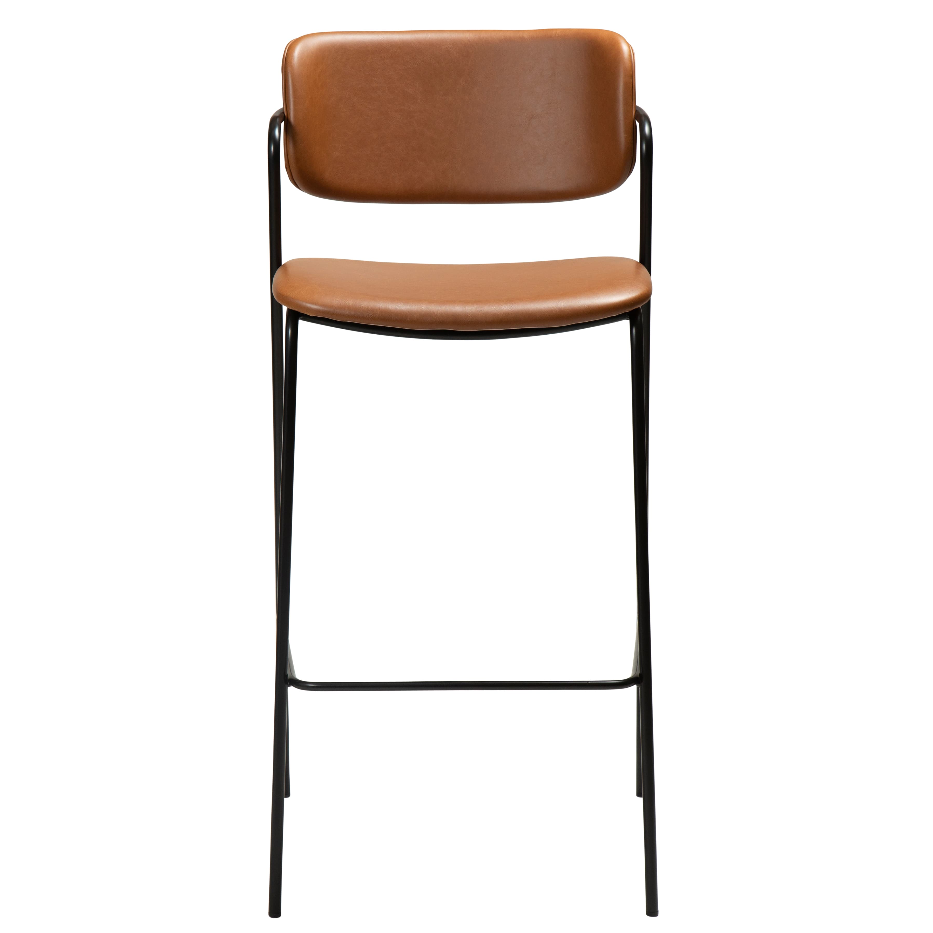 Zed Barhocker Kunstleder Hellbraun/Schwarz 67cm