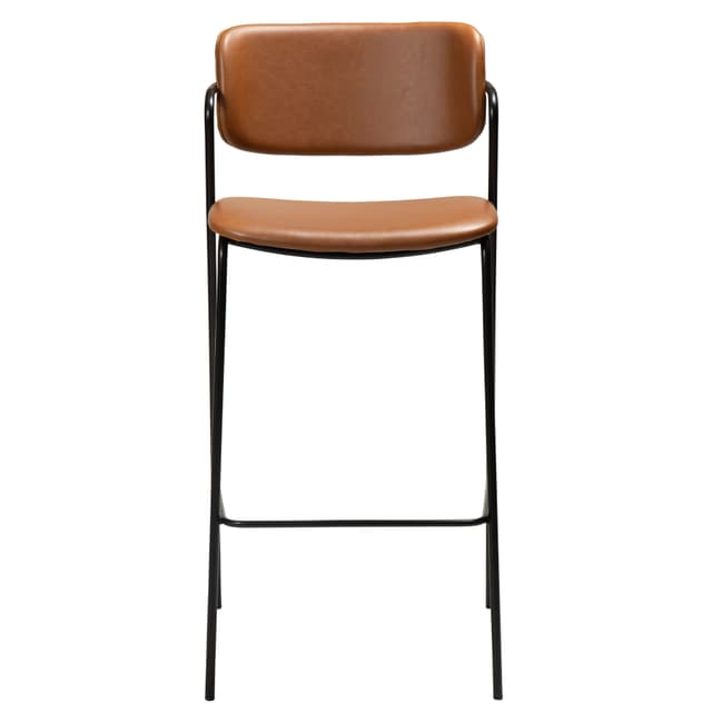 Zed Barhocker Kunstleder Hellbraun/Schwarz 67cm