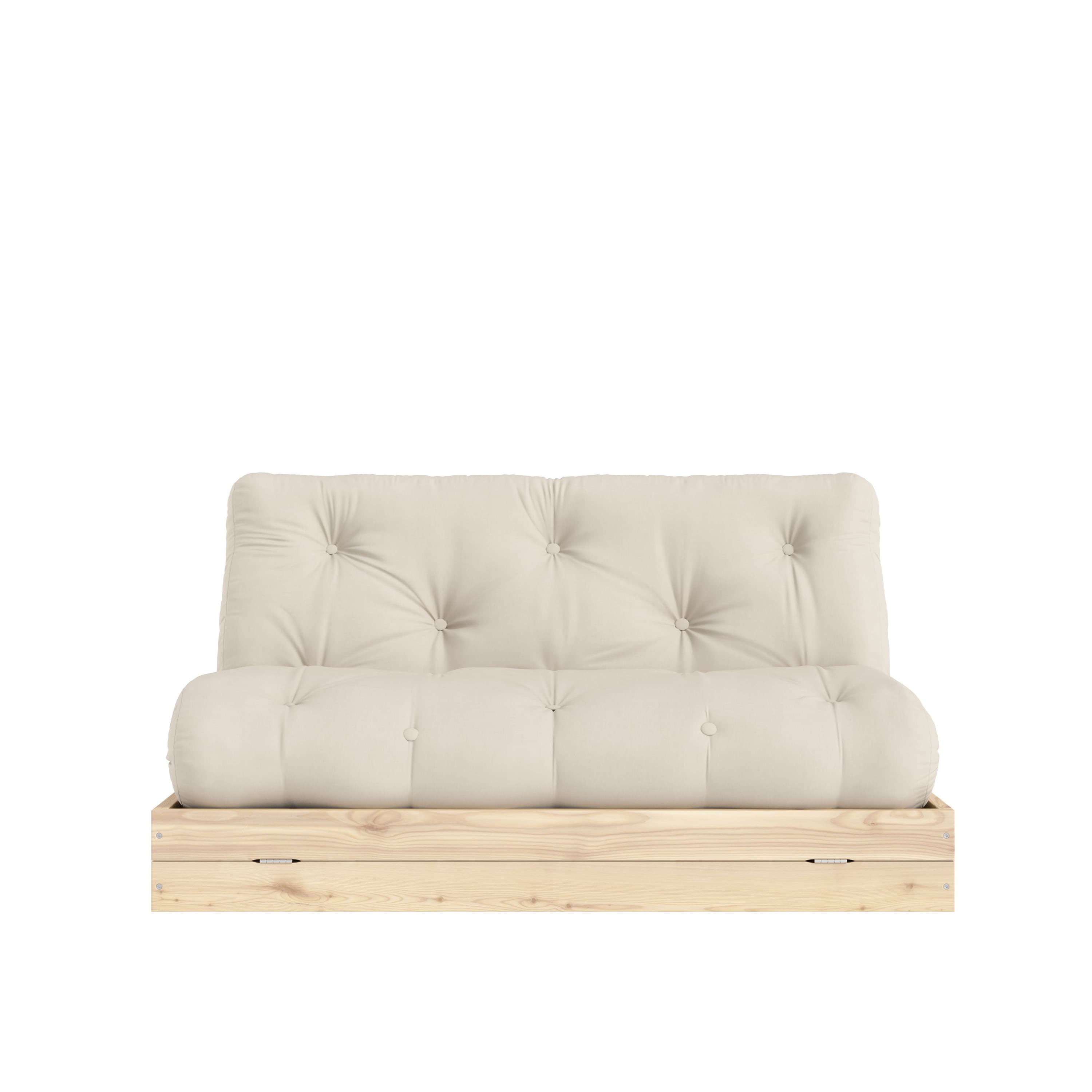 Flip Schlafsofa Raw mit Matratze Beige 140x200