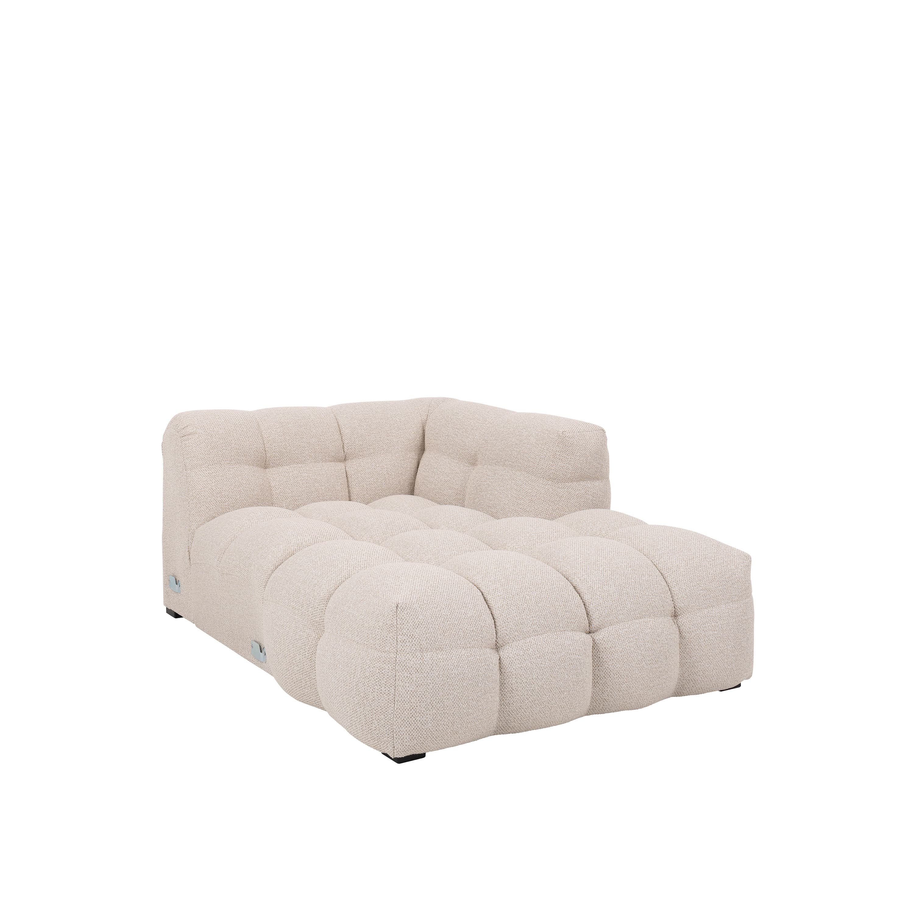 Billie Chaiselongue-Modul Rechts Armlehne Beige Bouclé 118cm