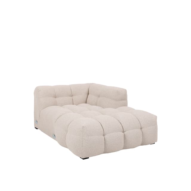 Billie Chaiselongue-Modul Rechts Armlehne Beige Bouclé 118cm