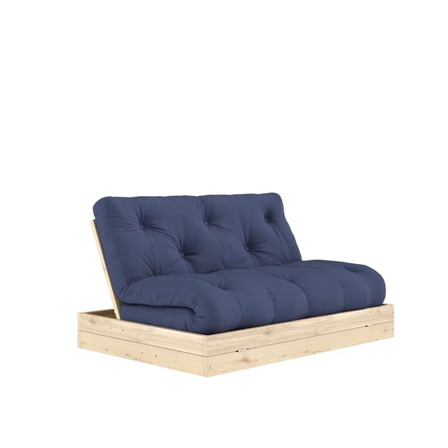 Flip Schlafsofa Raw mit Matratze Petrol Blue 140x200
