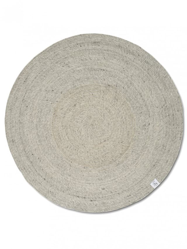 Merino Runder Wollteppich Concrete Ø200