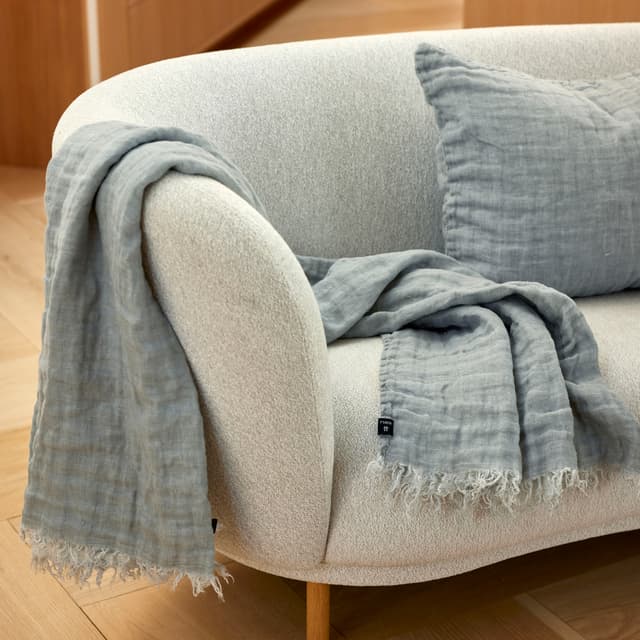 Hannelin Plaid Leinen Cloudy Sky 130x170