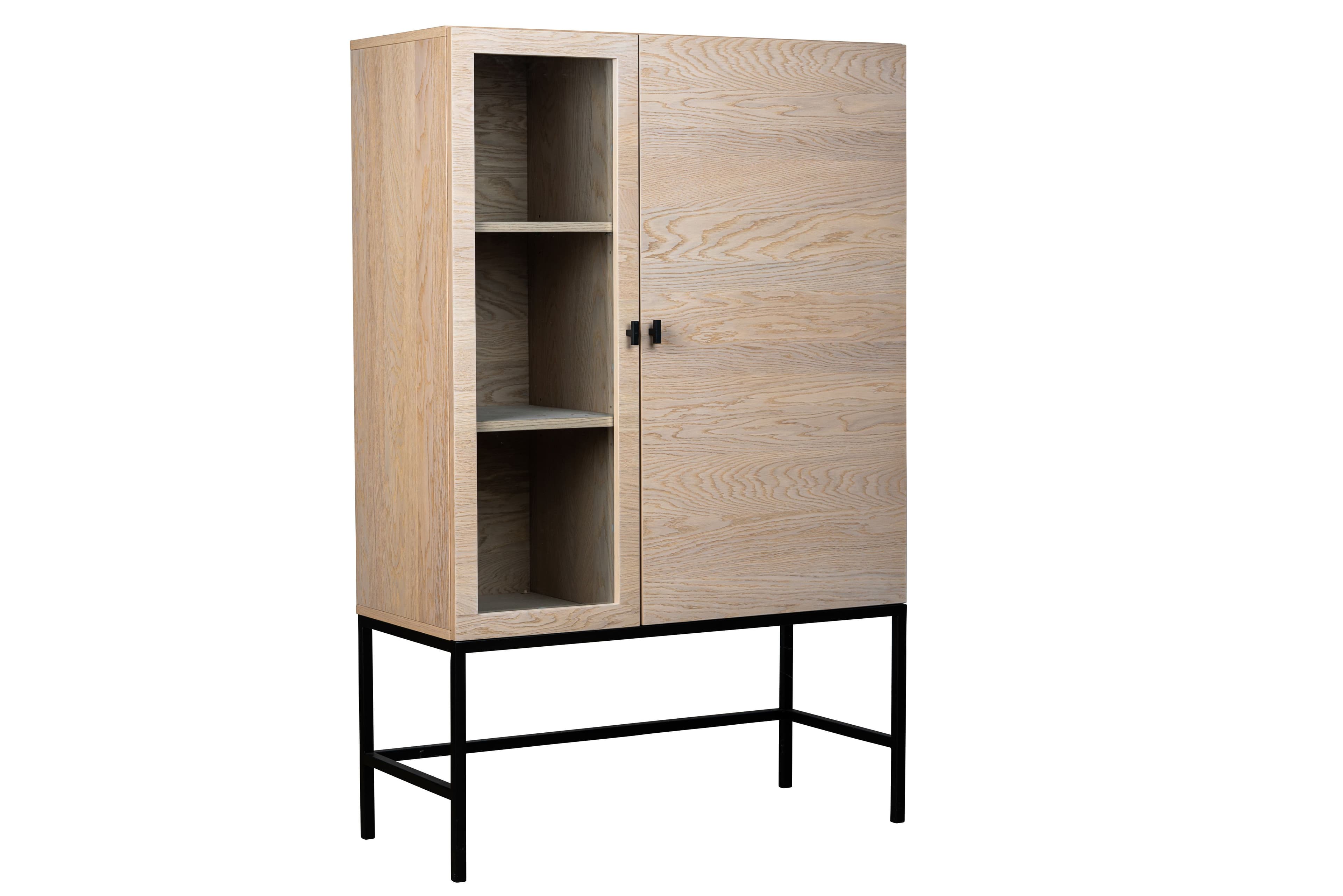 Almina Highboard Vitoljad Ek/Svart