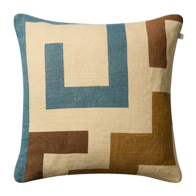 Aman Kissenhülle Heaven Blue/Taupe/Khaki 50x50