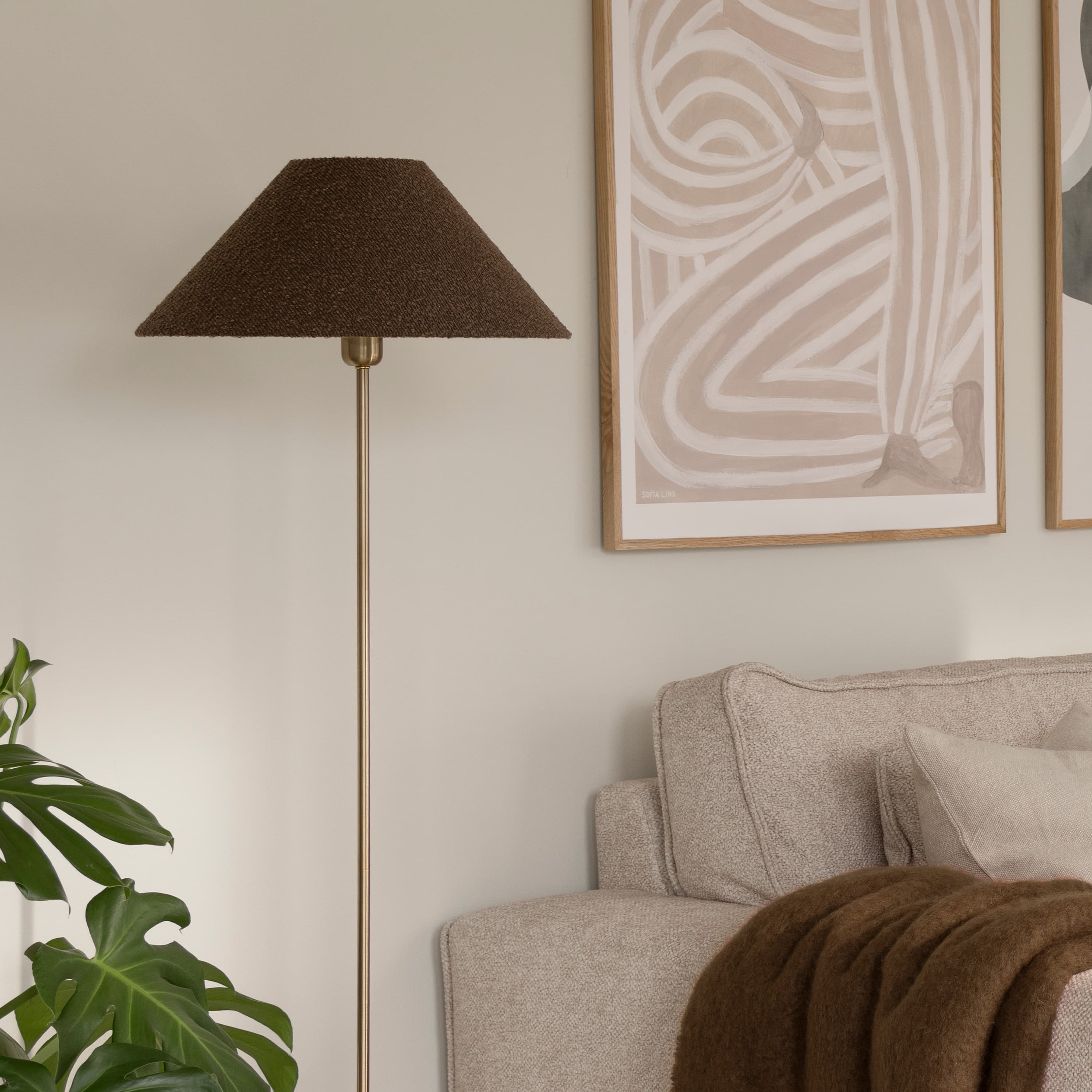 Iris Floor Lamp Base Brushed Brass