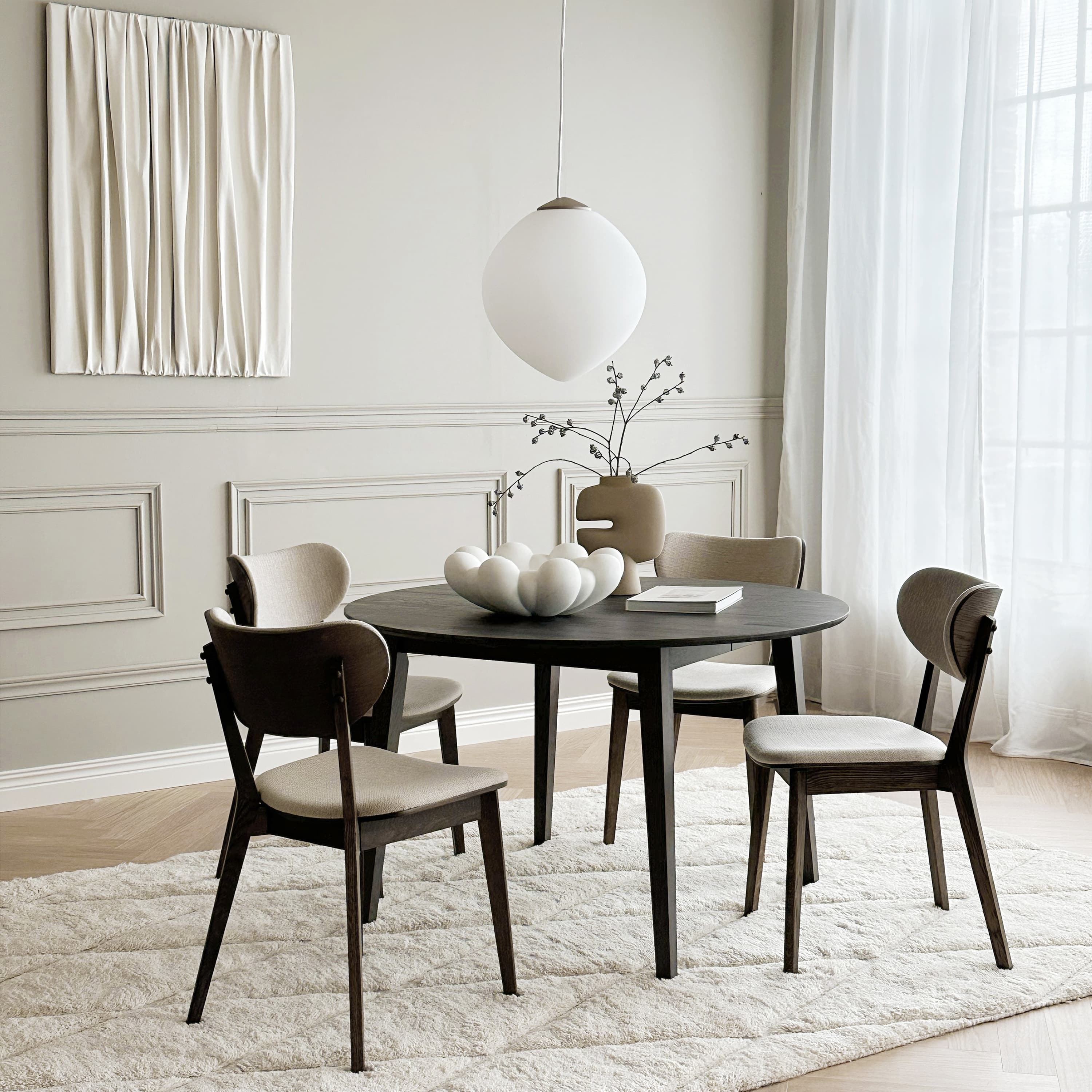 Filippa Dining Table Brown Ø120/165cm