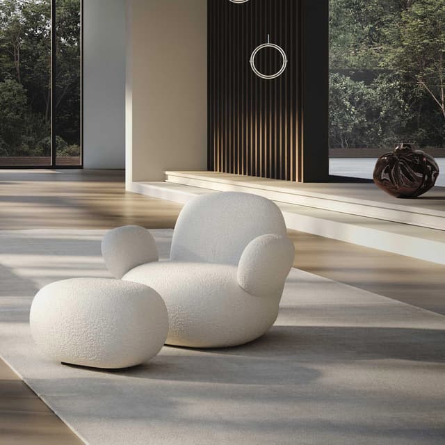 Toe Ottoman Fußhocker Off White 60x45