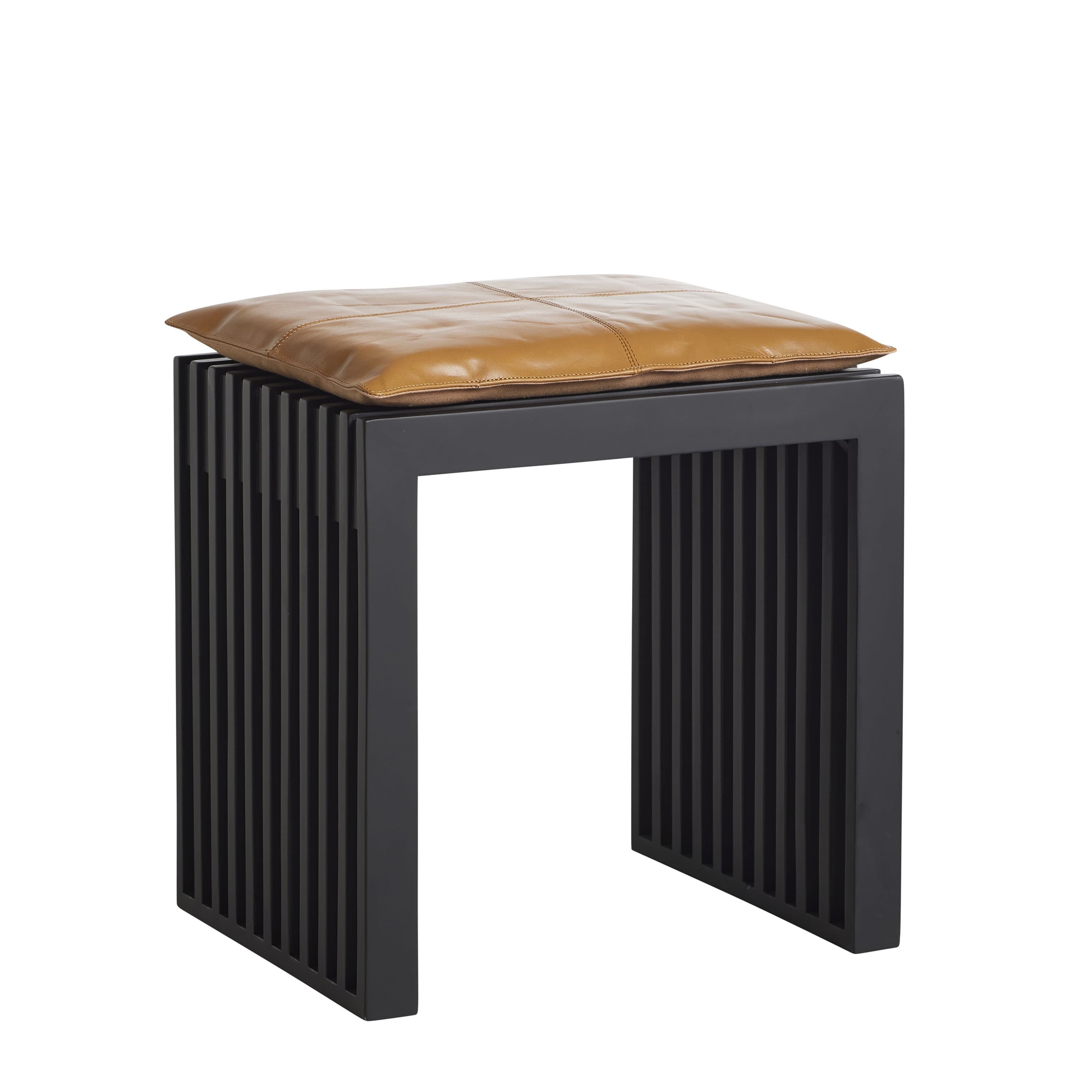 Rib Stool Black/Brown 45cm