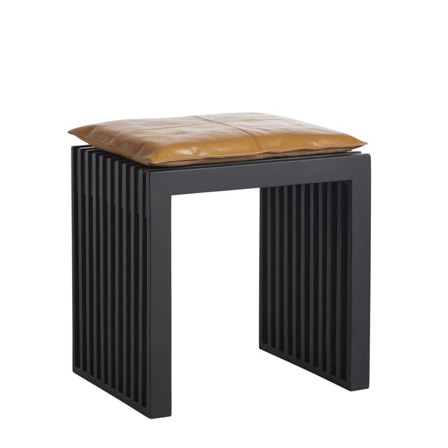 Rib Hocker Schwarz/Braun 45cm