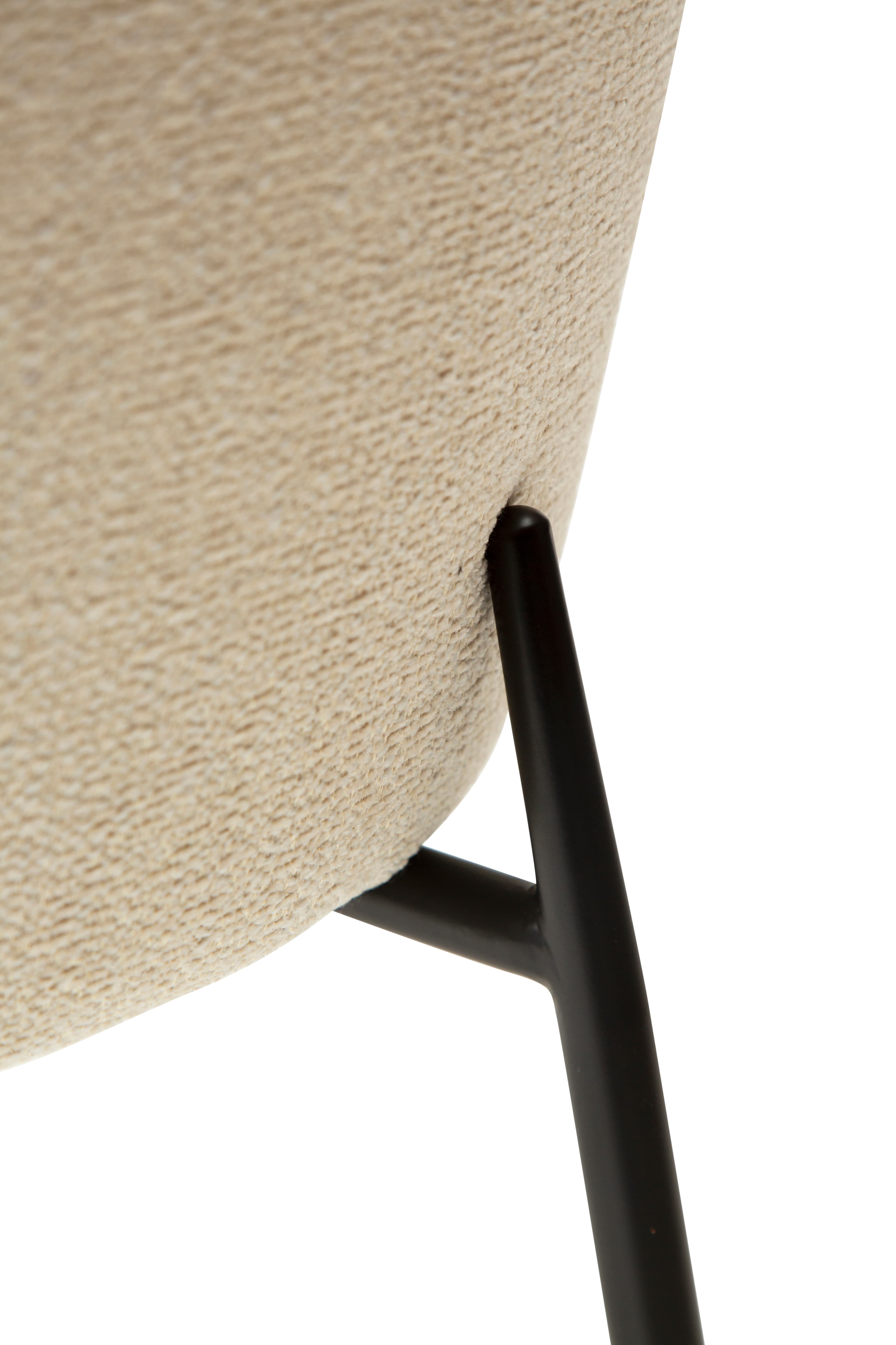Glam Esszimmerstuhl Boucle Hellbeige/Schwarz