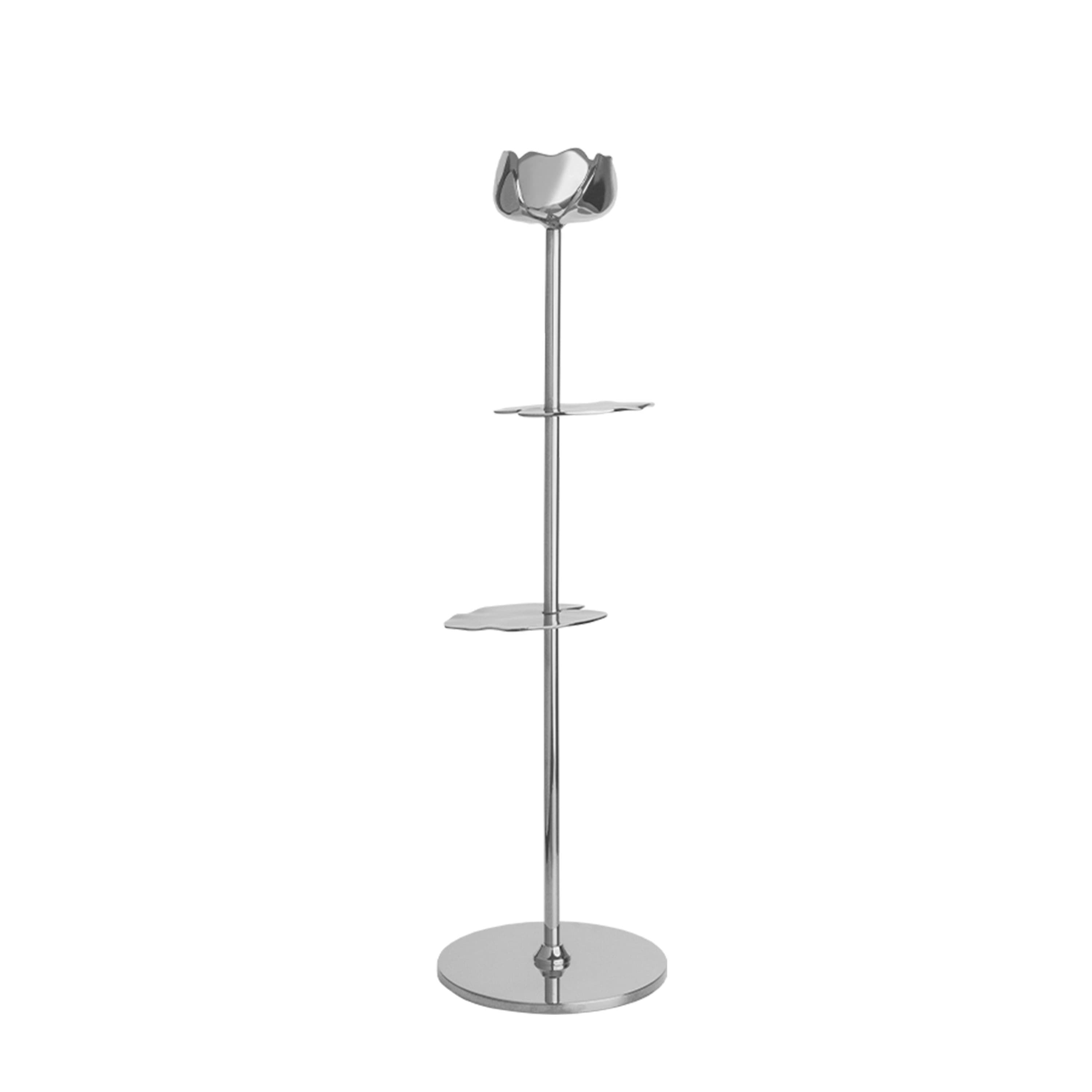 Ninfea Alta Kerzenhalter Silber 35cm