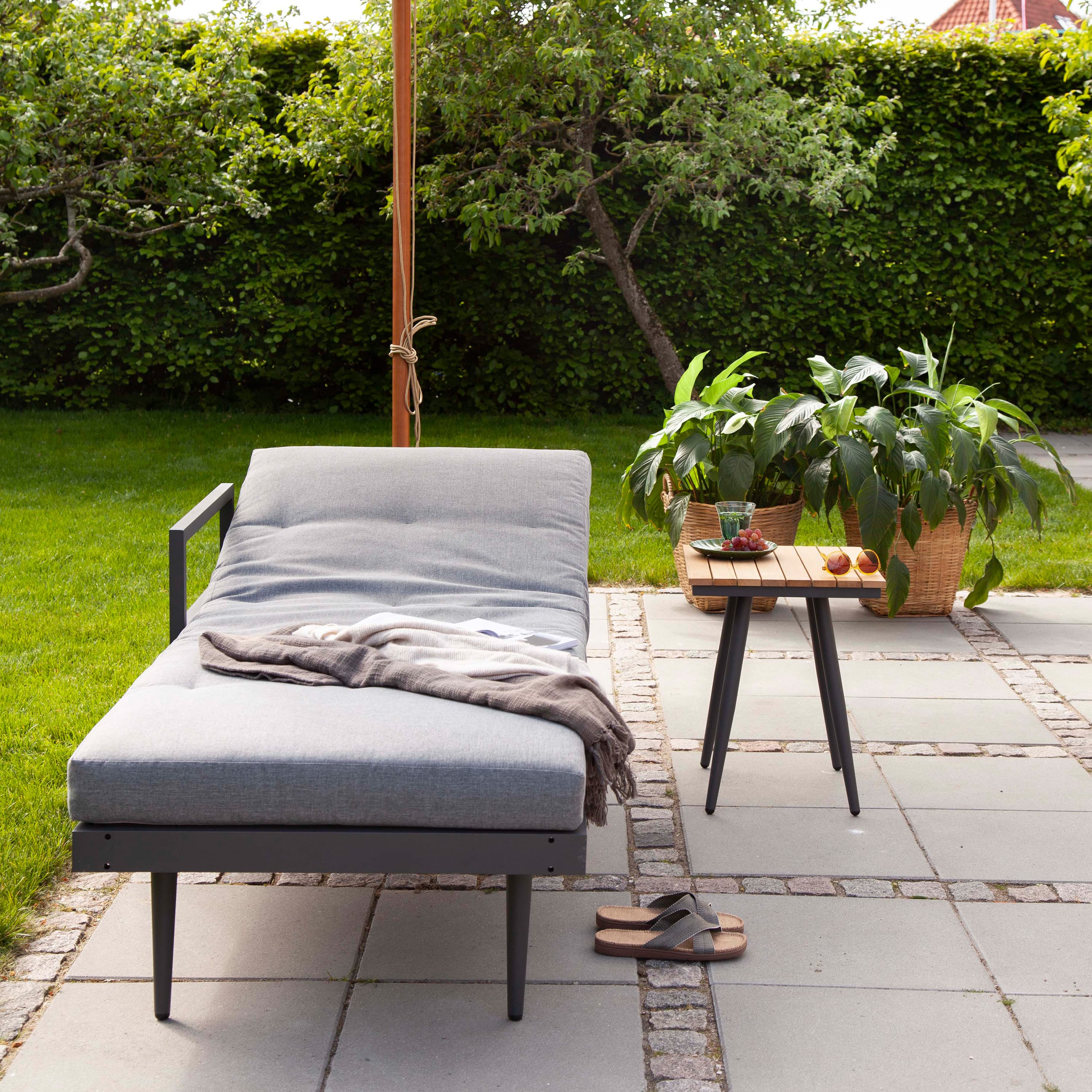 Rio Side Table Anthracite/Teak 50x45