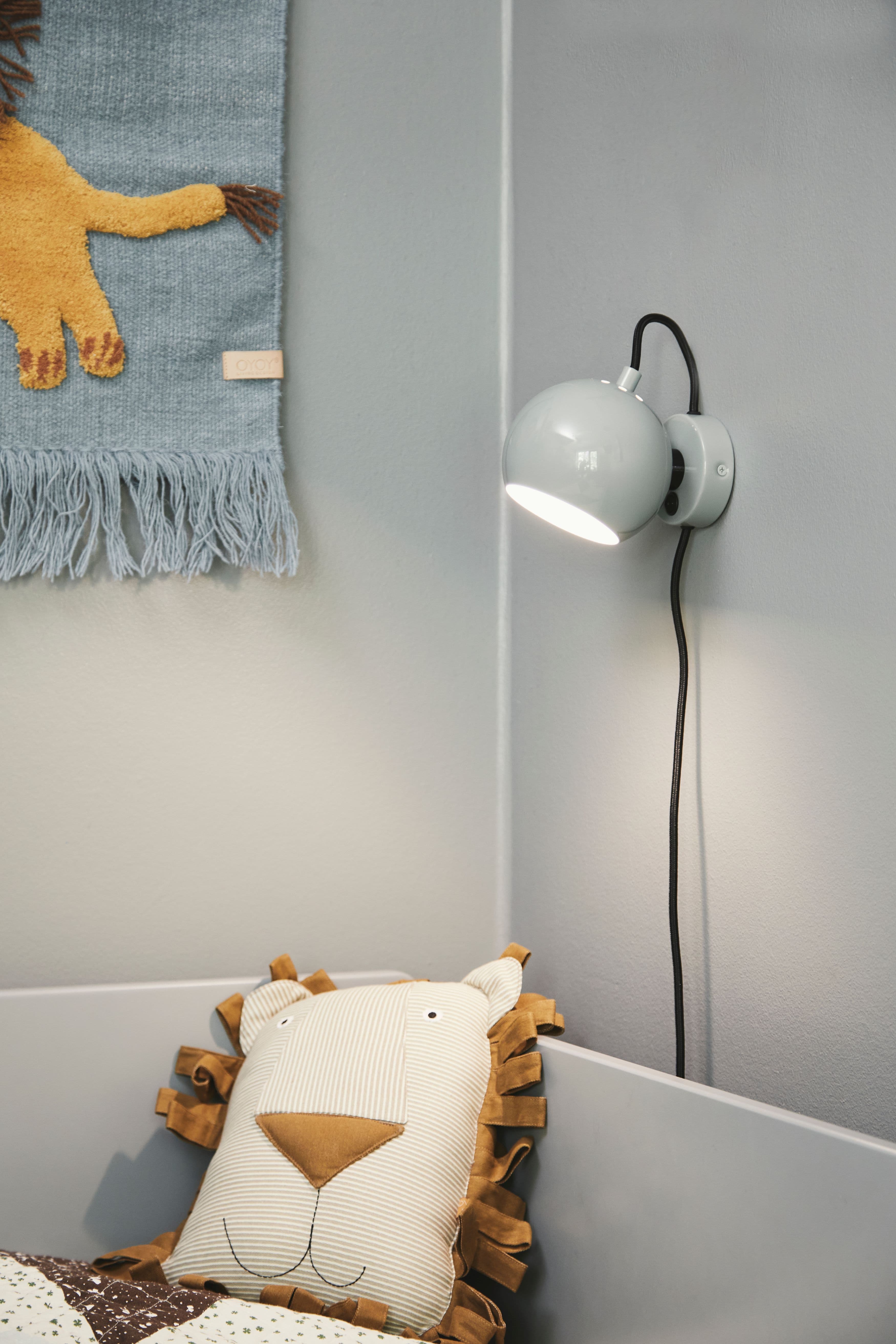 Ball Wall Lamp Glossy Pale Grey Ø12