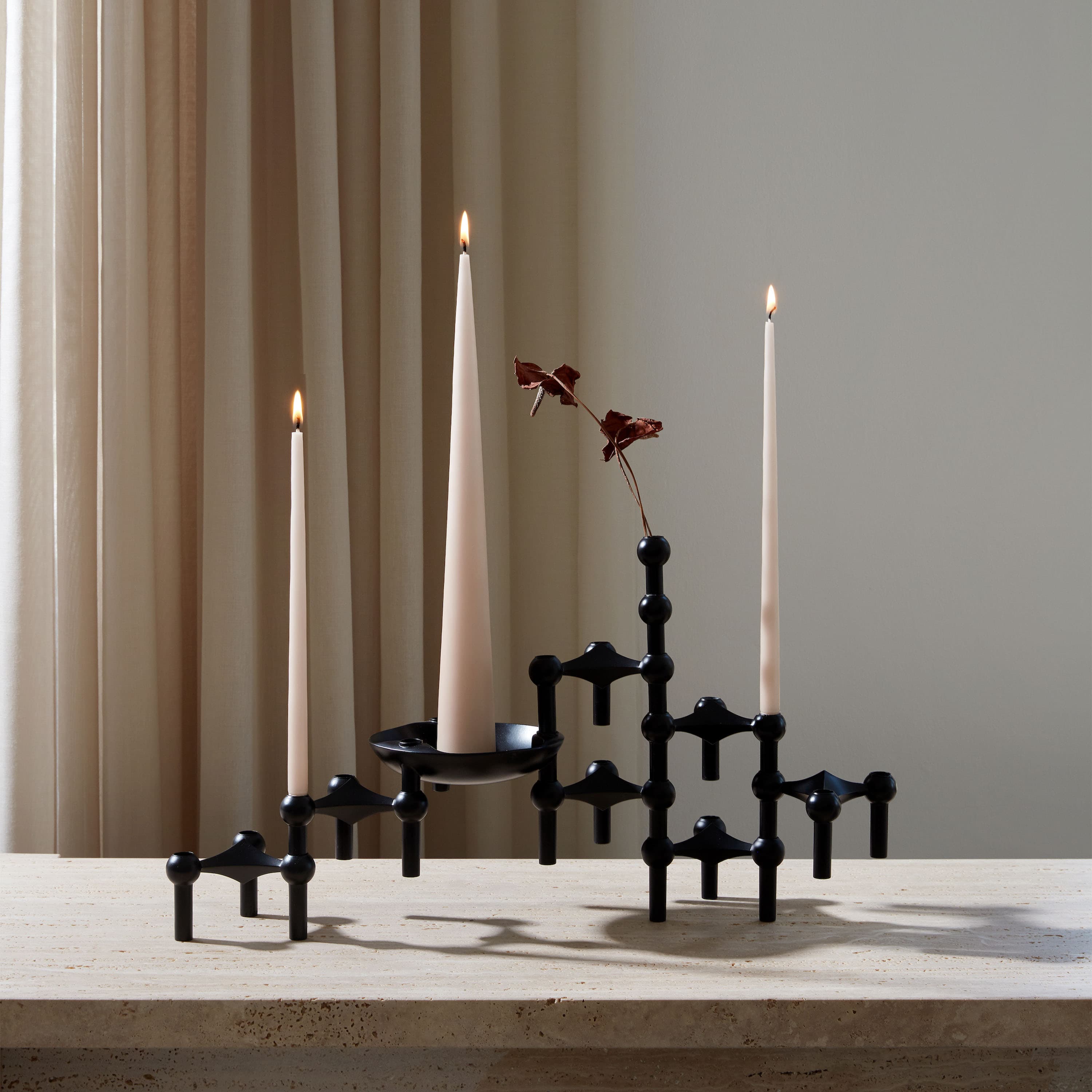 STOFF Nail Candle Holder Black