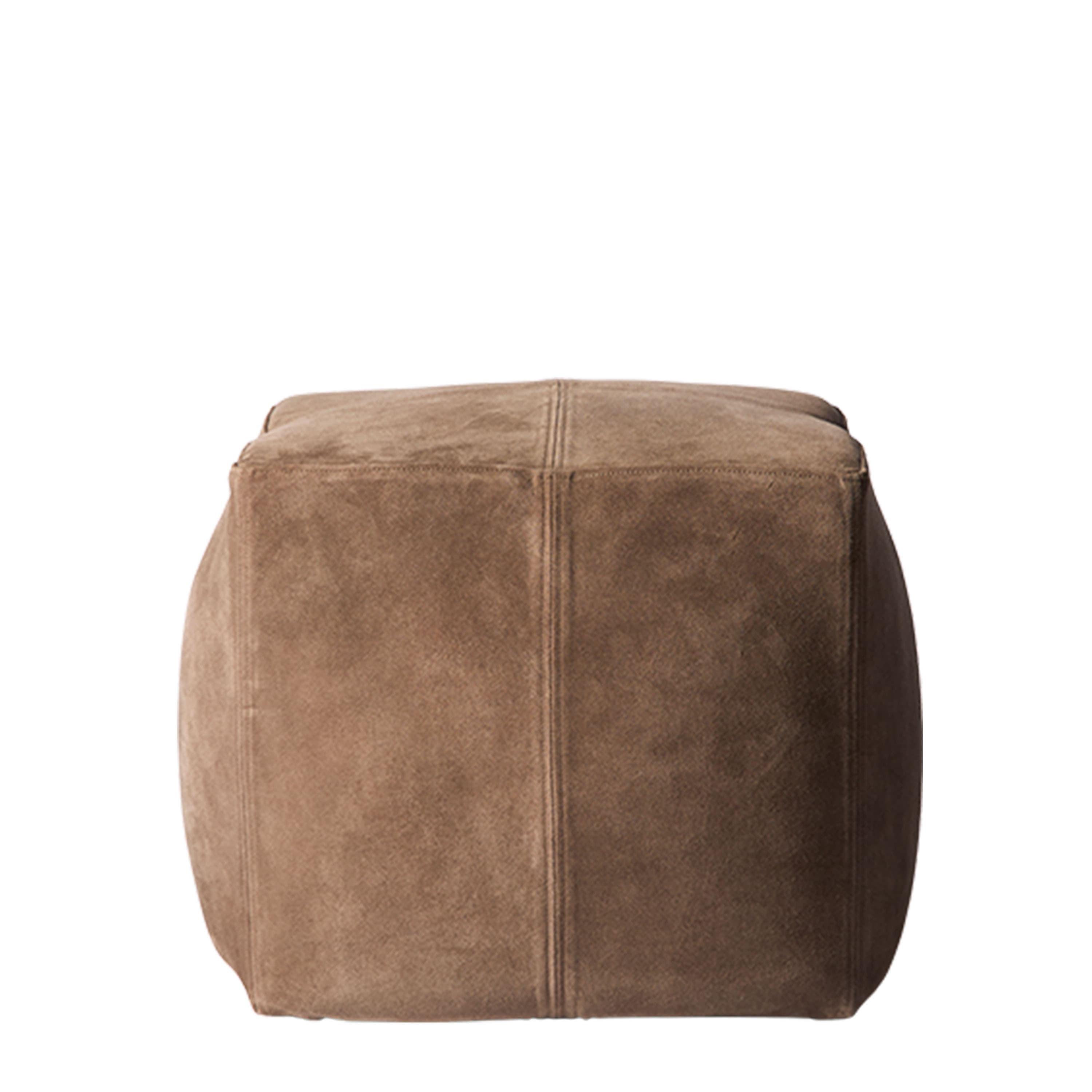 Bronx Sittpuff Brown Suede Large