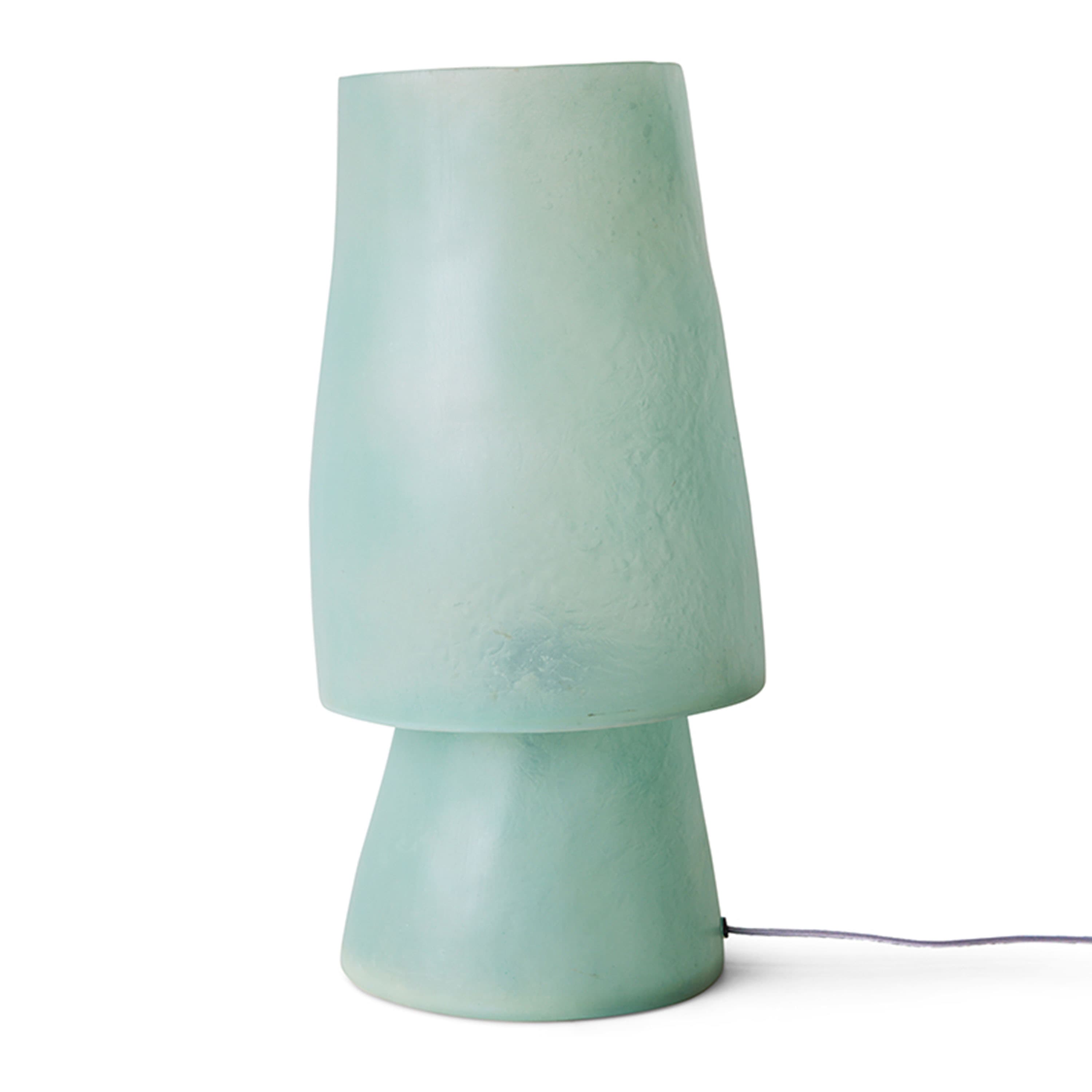 Glassfiber Bordslampa Petrol Blue 51cm