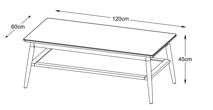 Sofia Coffee Table Natural Oak 60x120