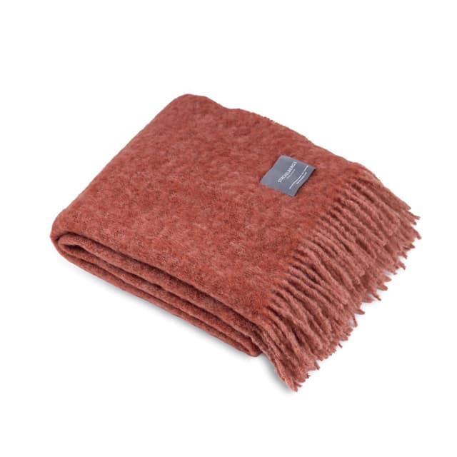 Mohair Decke Mellow Rose/Brick Melange