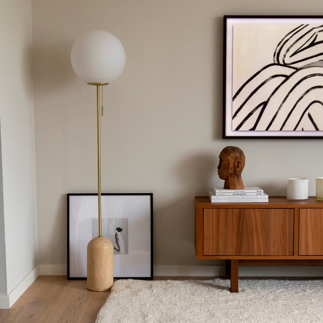 Torrano Floor Lamp Beige/White